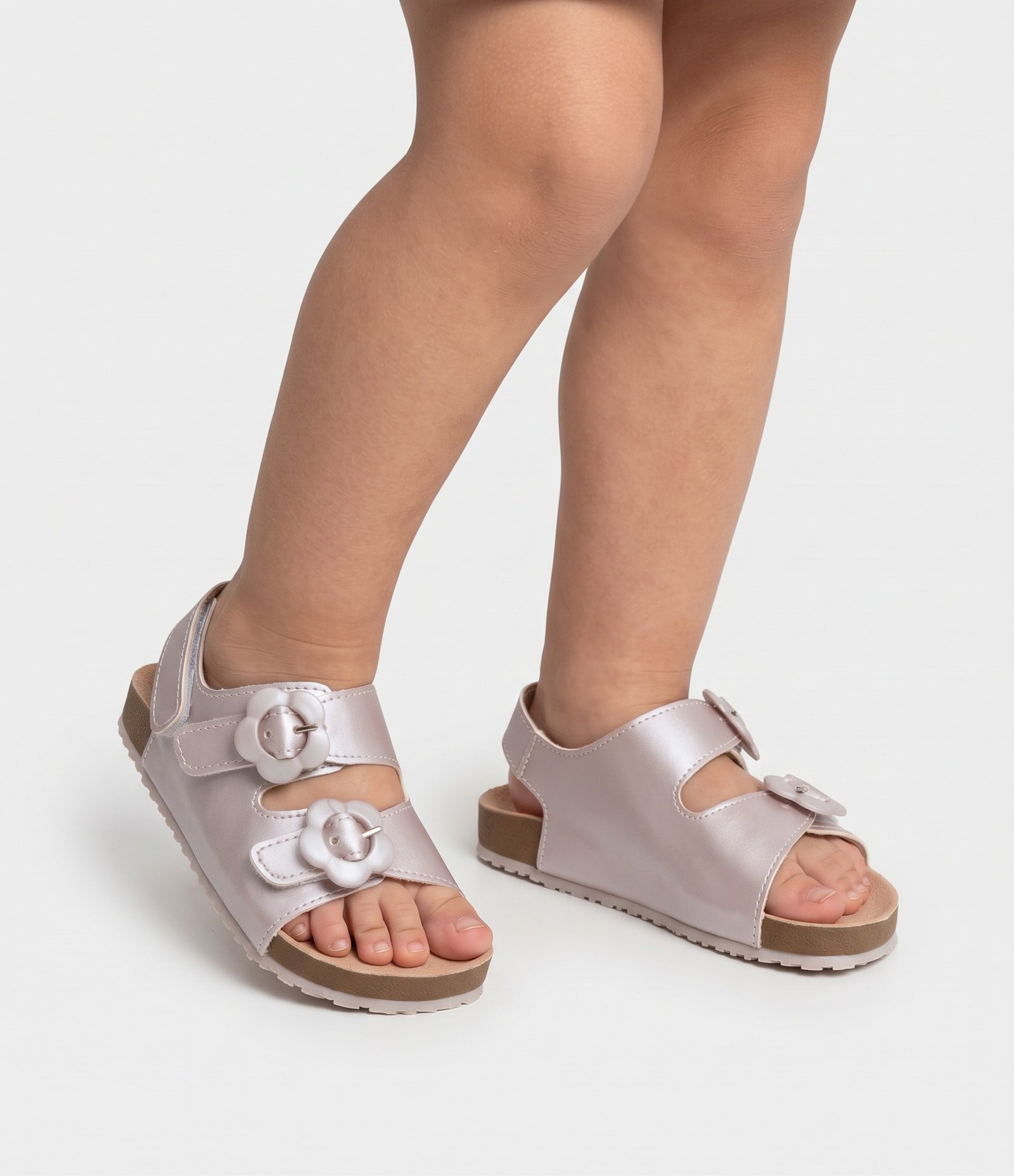 Sandália em PU Infantil com Fivela Florzinha - Tam 20 a 27 Rosa 7