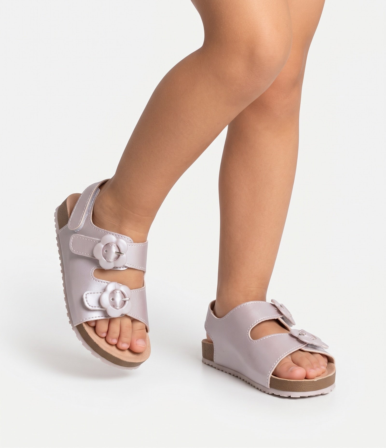Sandália em PU Infantil com Fivela Florzinha - Tam 20 a 27 Rosa 8