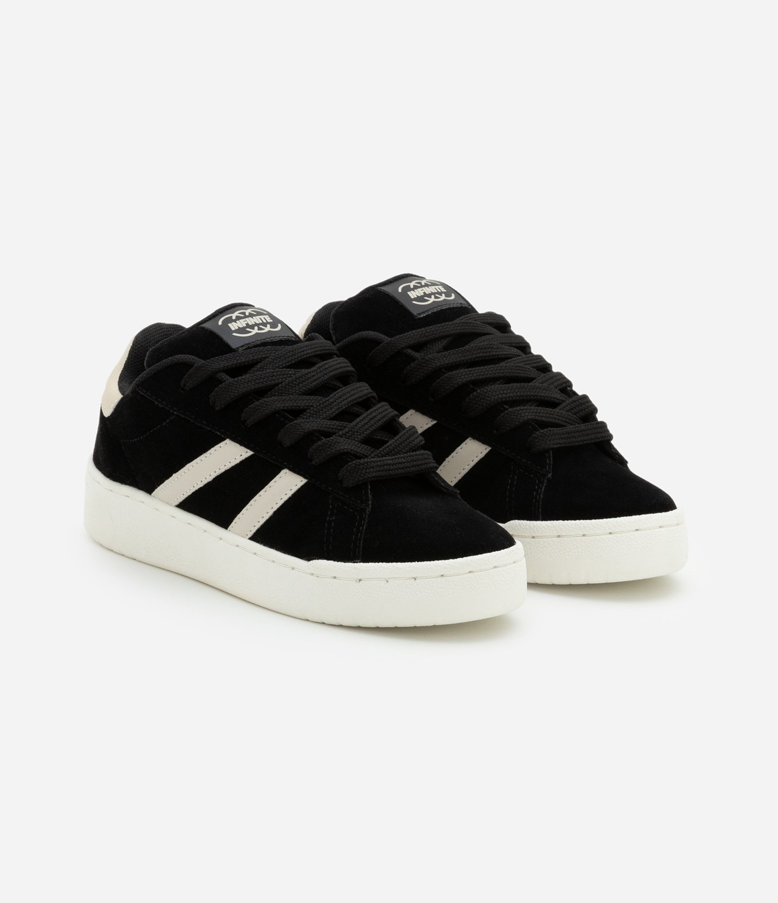 Tênis Skater Infantil com Listras Contrastantes - Tam 29 a 34 Preto 1