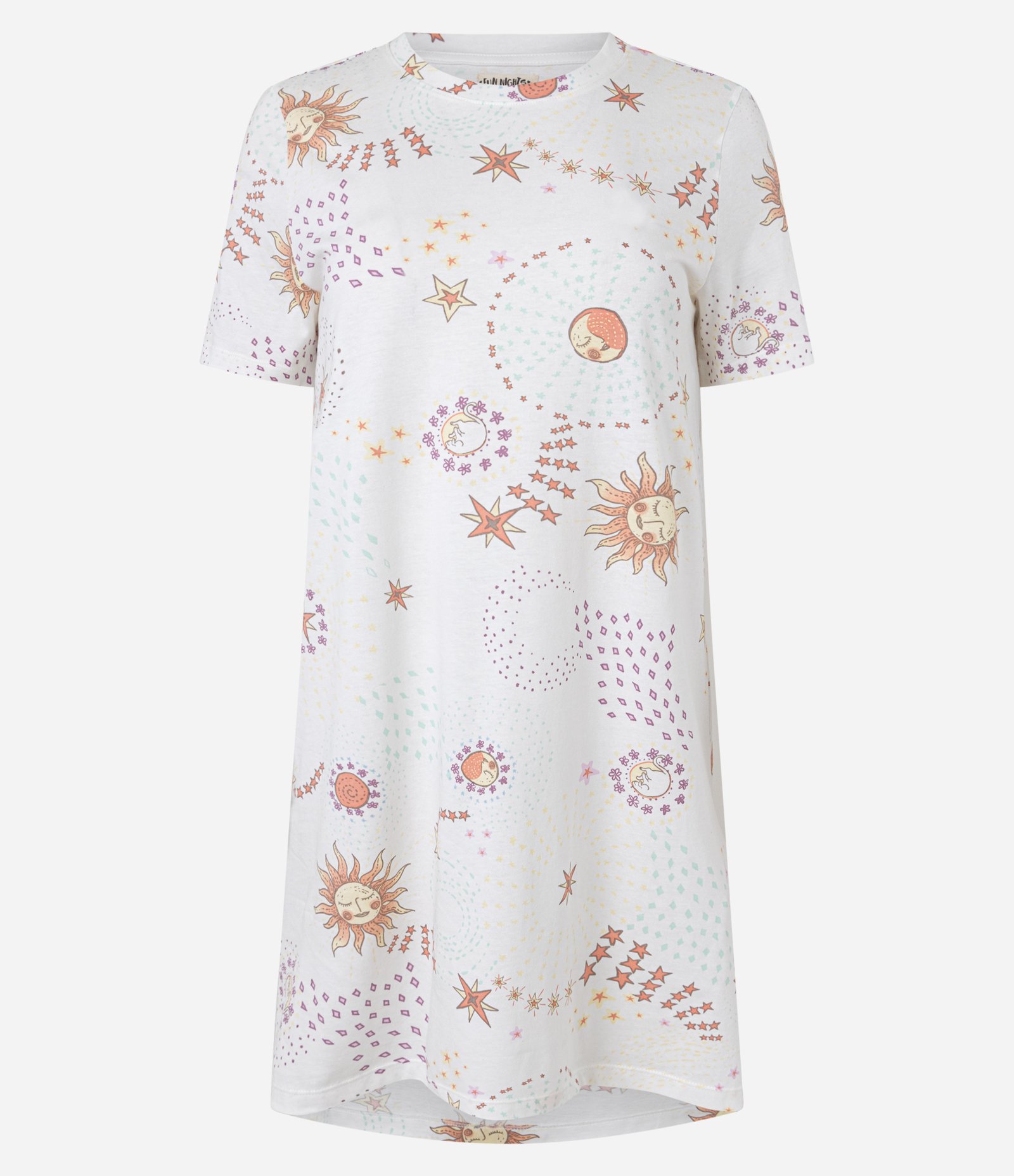 Camisola Curta em Algodão com Estampa de Estrelas Branco 3