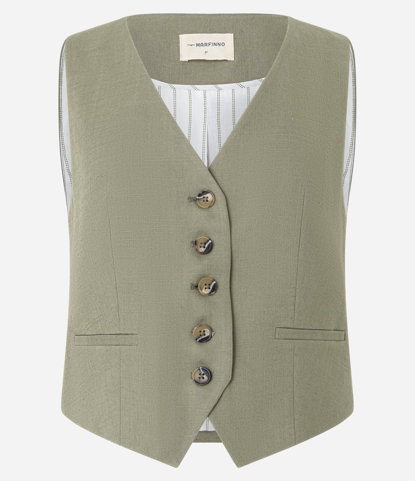 Colete em Viscolinho com Fechamento por Botões Contrastantes Verde 6