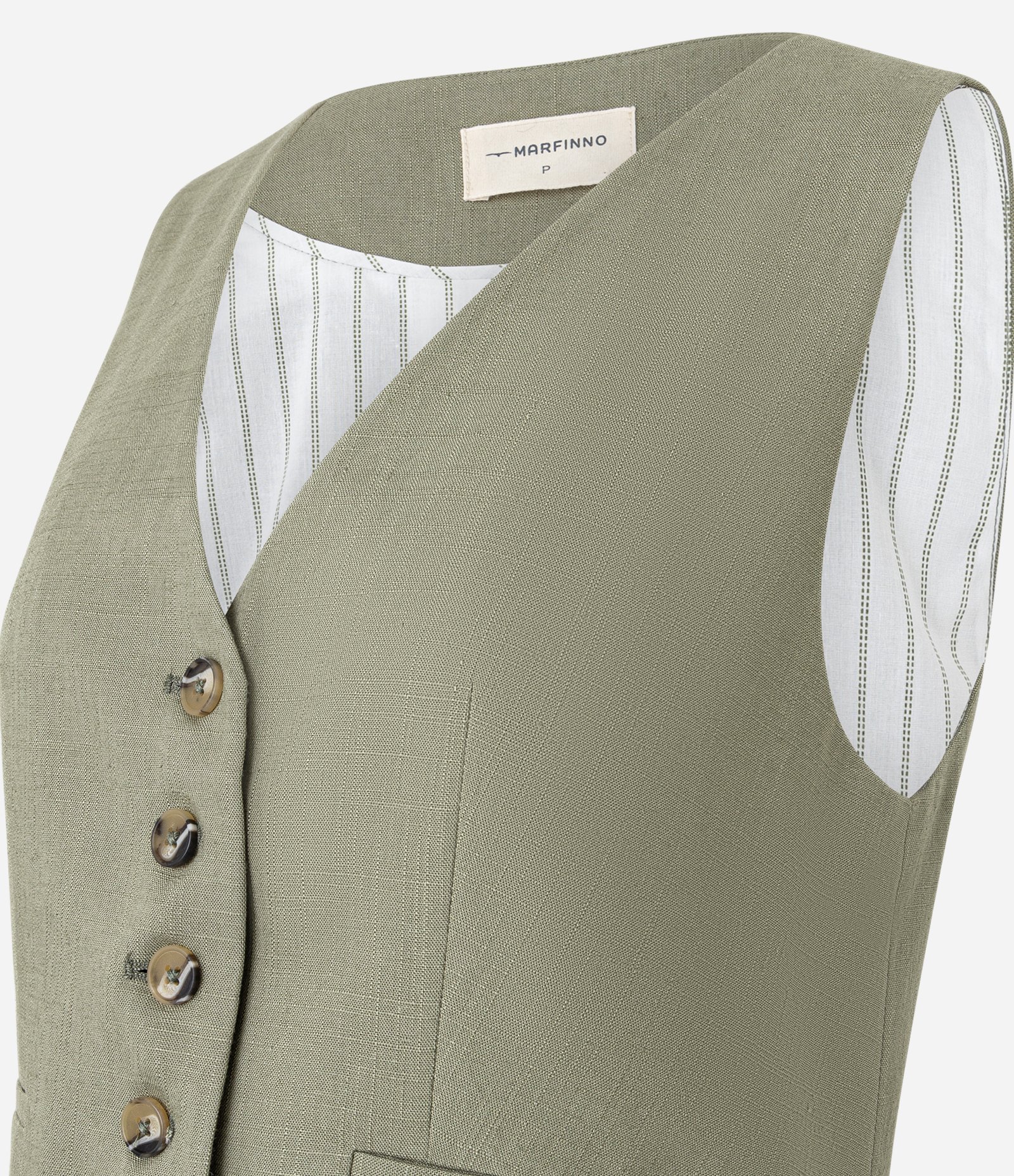 Colete em Viscolinho com Fechamento por Botões Contrastantes Verde 7