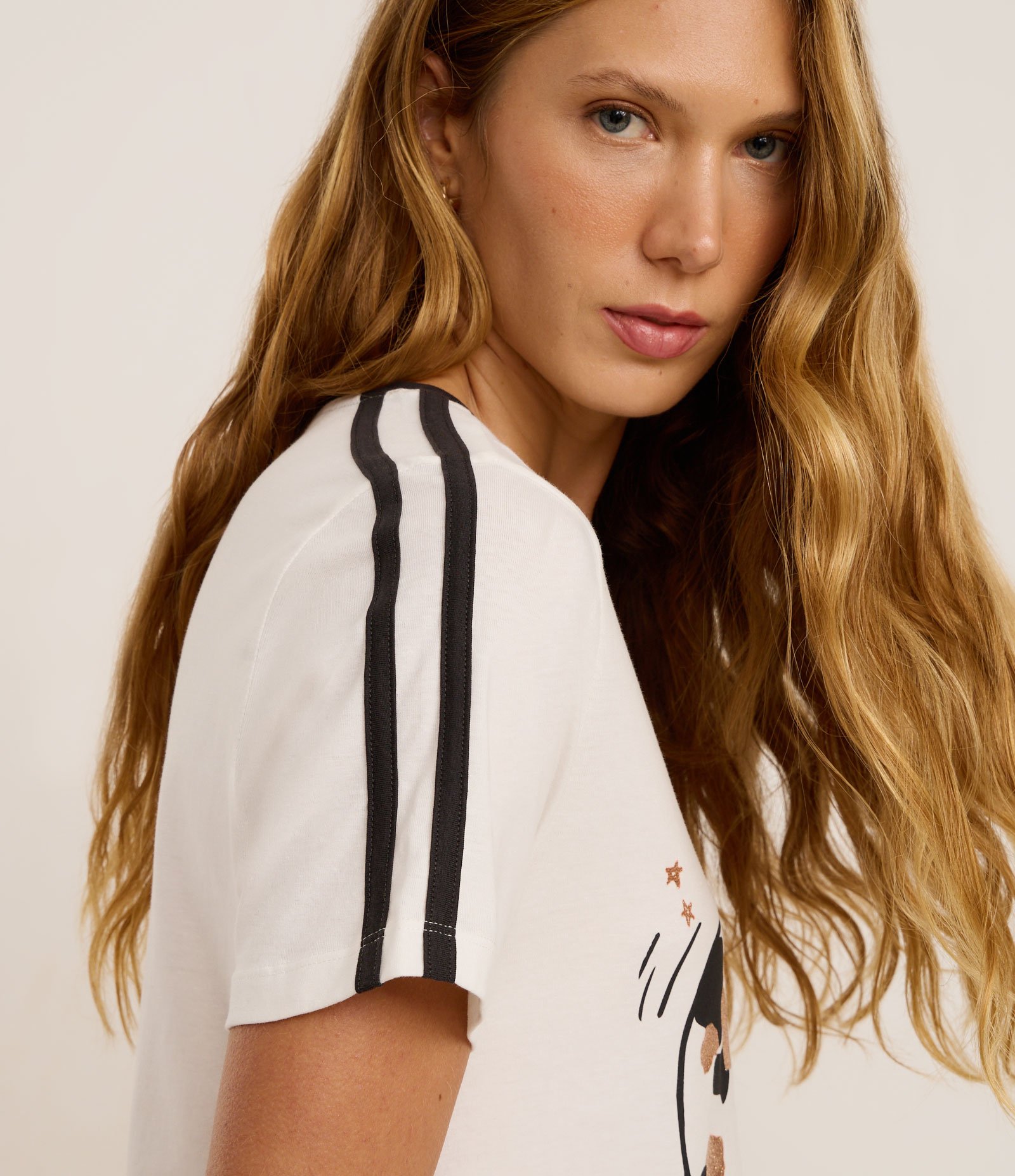 Camisola em Algodão com Estampa de Gatinhos Branco 2