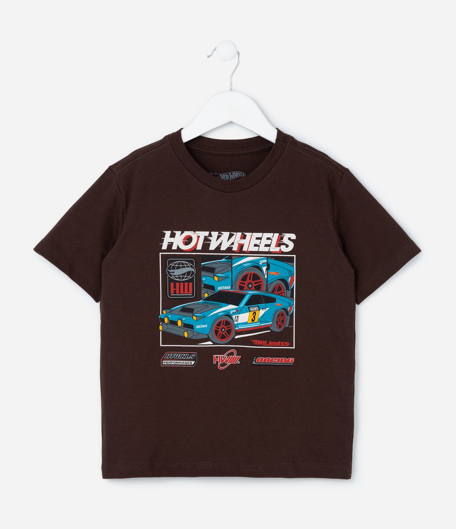 Camiseta Comfort Infantil com Estampa Hot Wheels - Tam 4 a 12 Anos Marrom 1