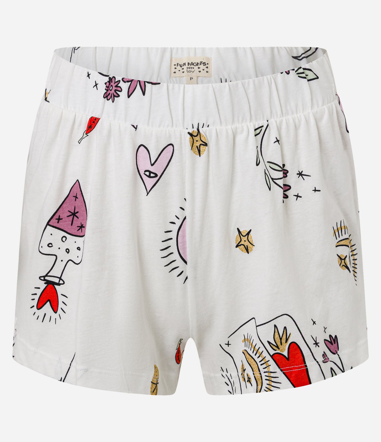 Pijama Short Doll Americano em Algodão com Estampa de Coração Branco 6