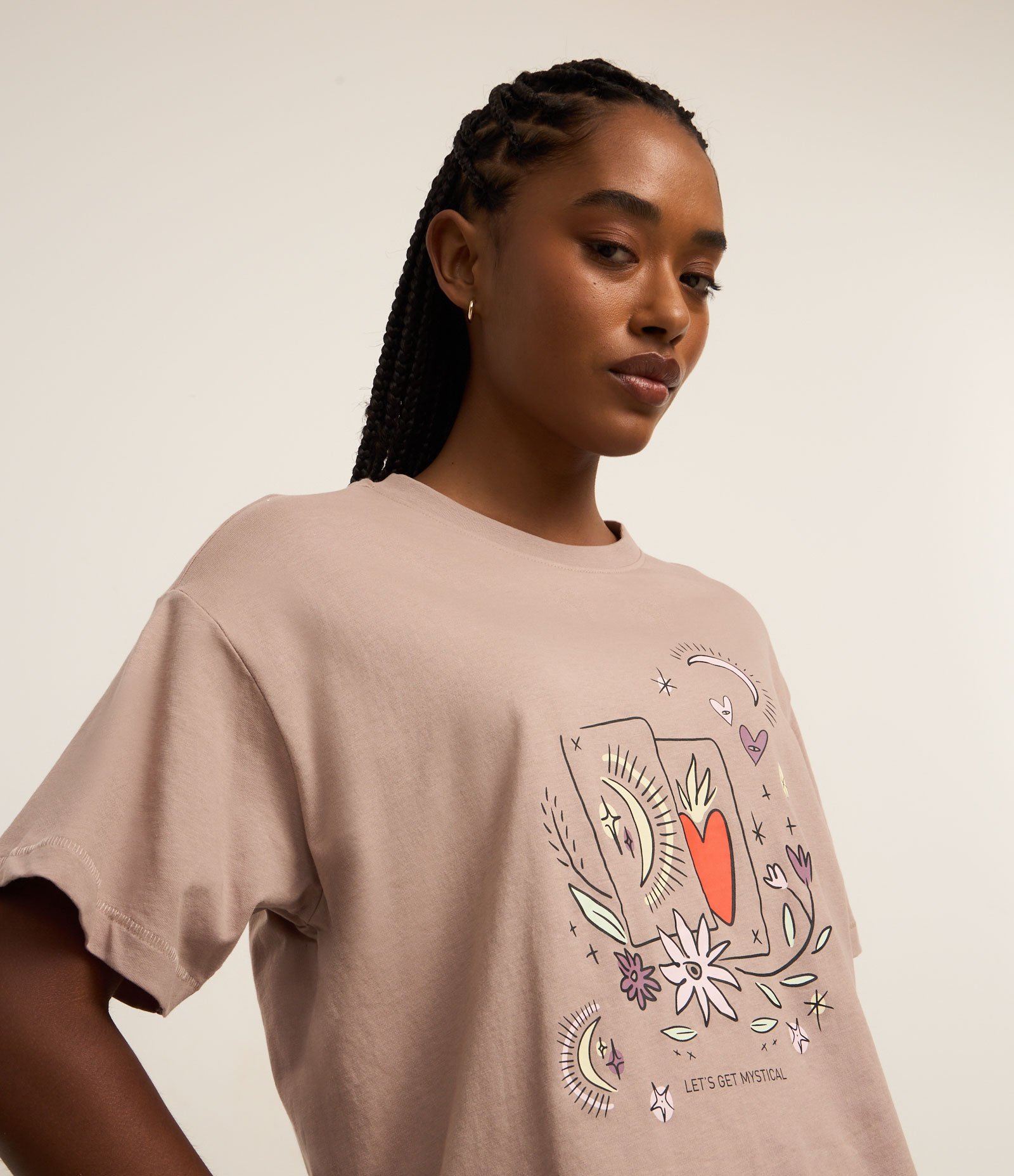 Pijama Short Doll em Algodão com Estampa Mística e Short Xadrez Vichy Marrom 2