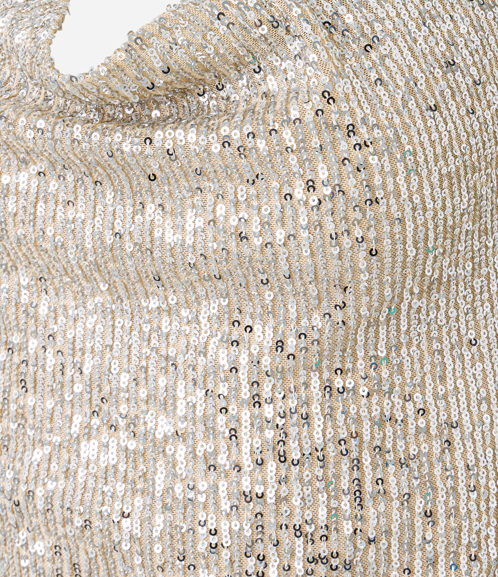 Blusa Frente Única em Paetê com Decote Degagê Prata 3