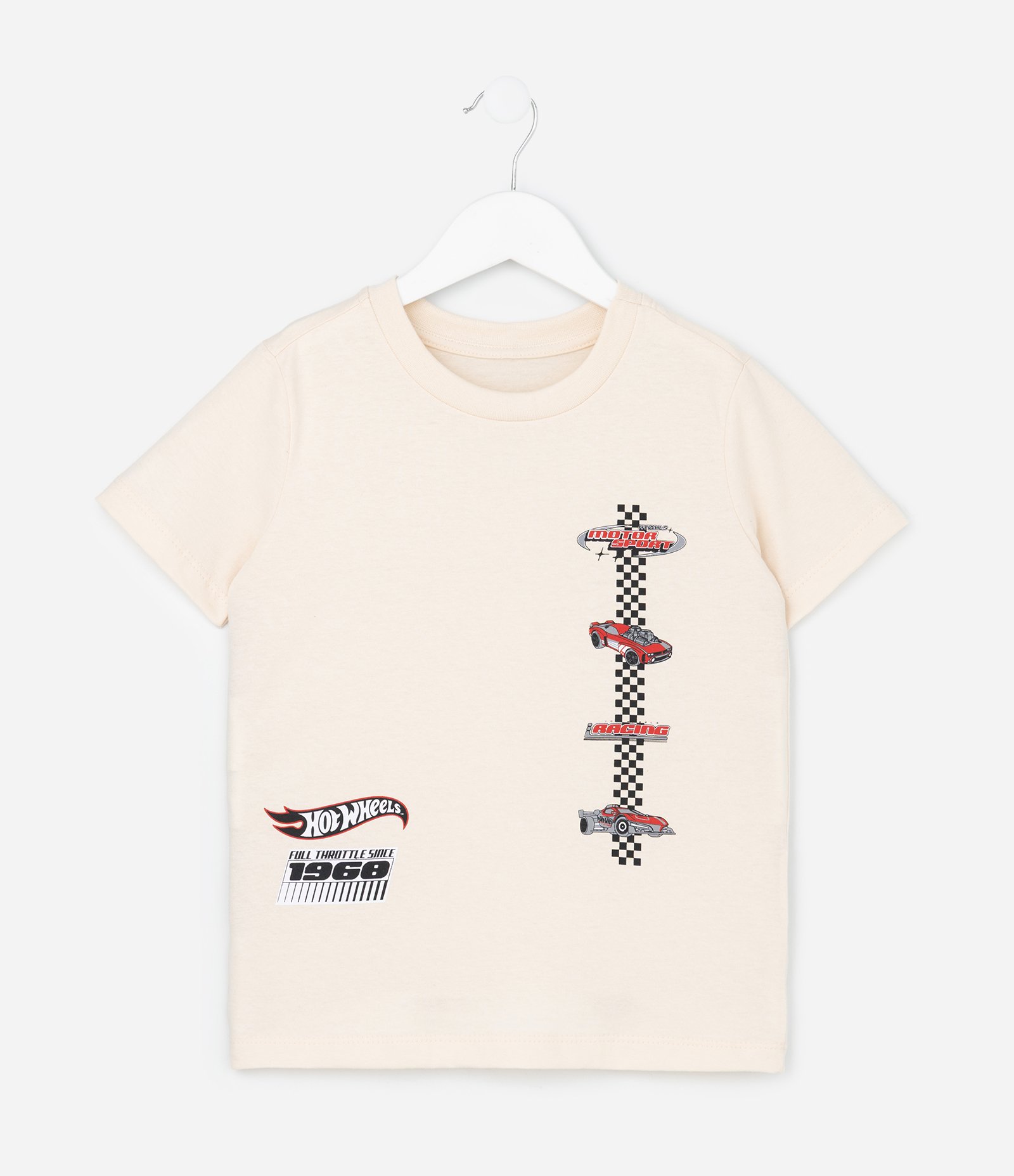 Camiseta Infantil com Luvinhas e Estampa Hot Wheels - Tam 3 a 10 Anos Bege 2