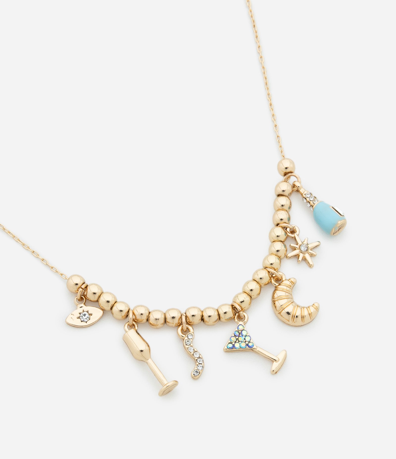 Colar Curto com Pingentes de Drinks Dourado 2