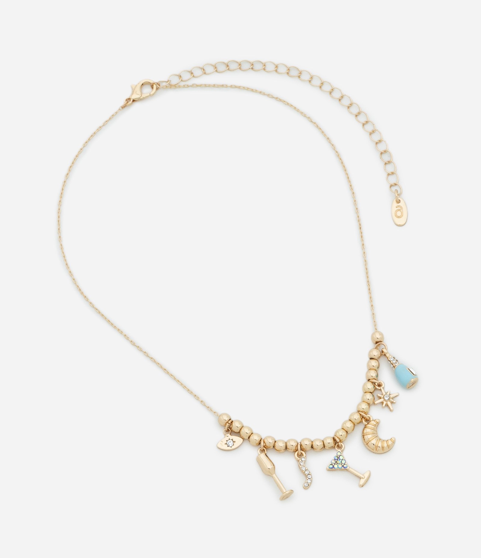 Colar Curto com Pingentes de Drinks Dourado 3