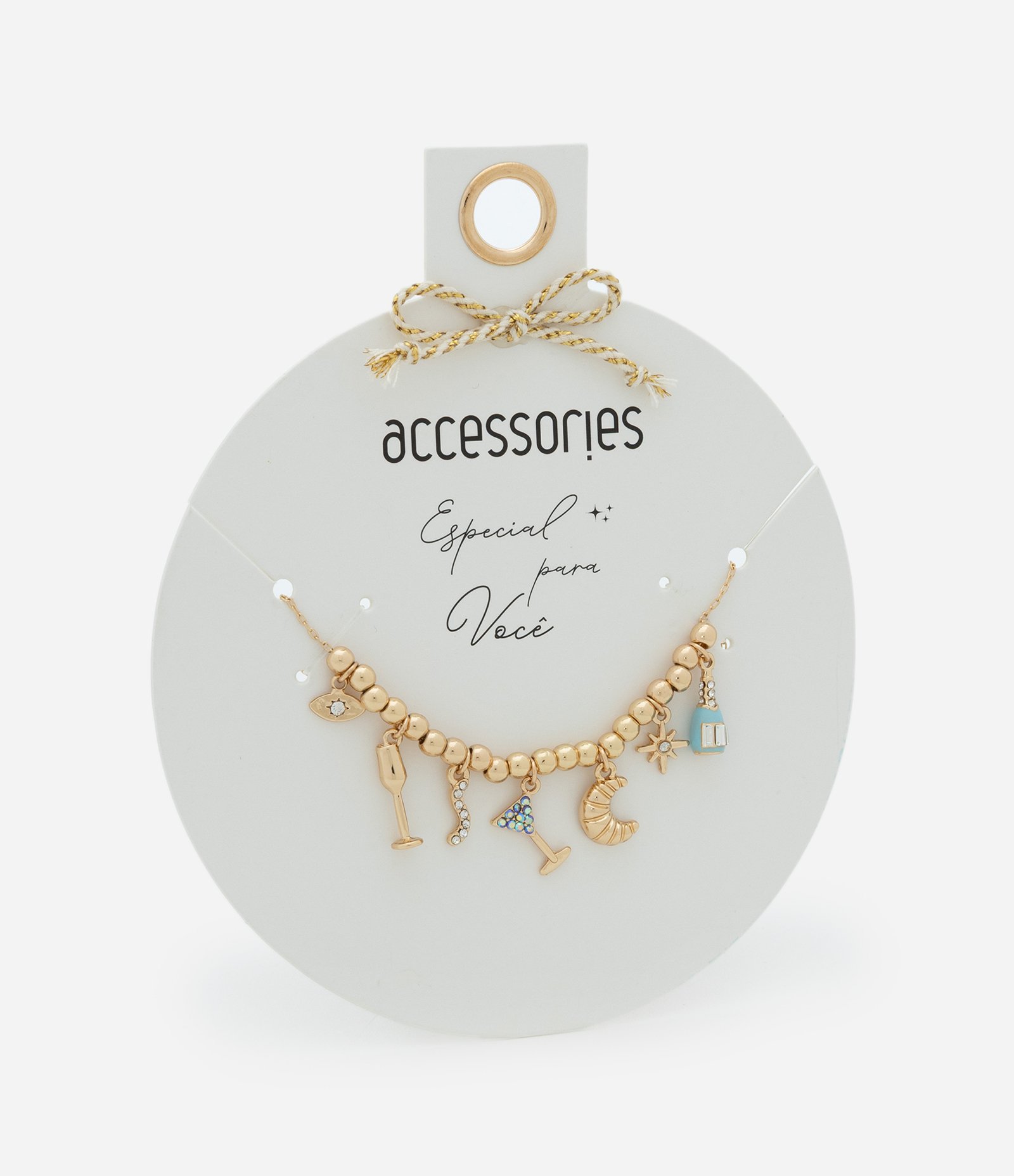 Colar Curto com Pingentes de Drinks Dourado 1