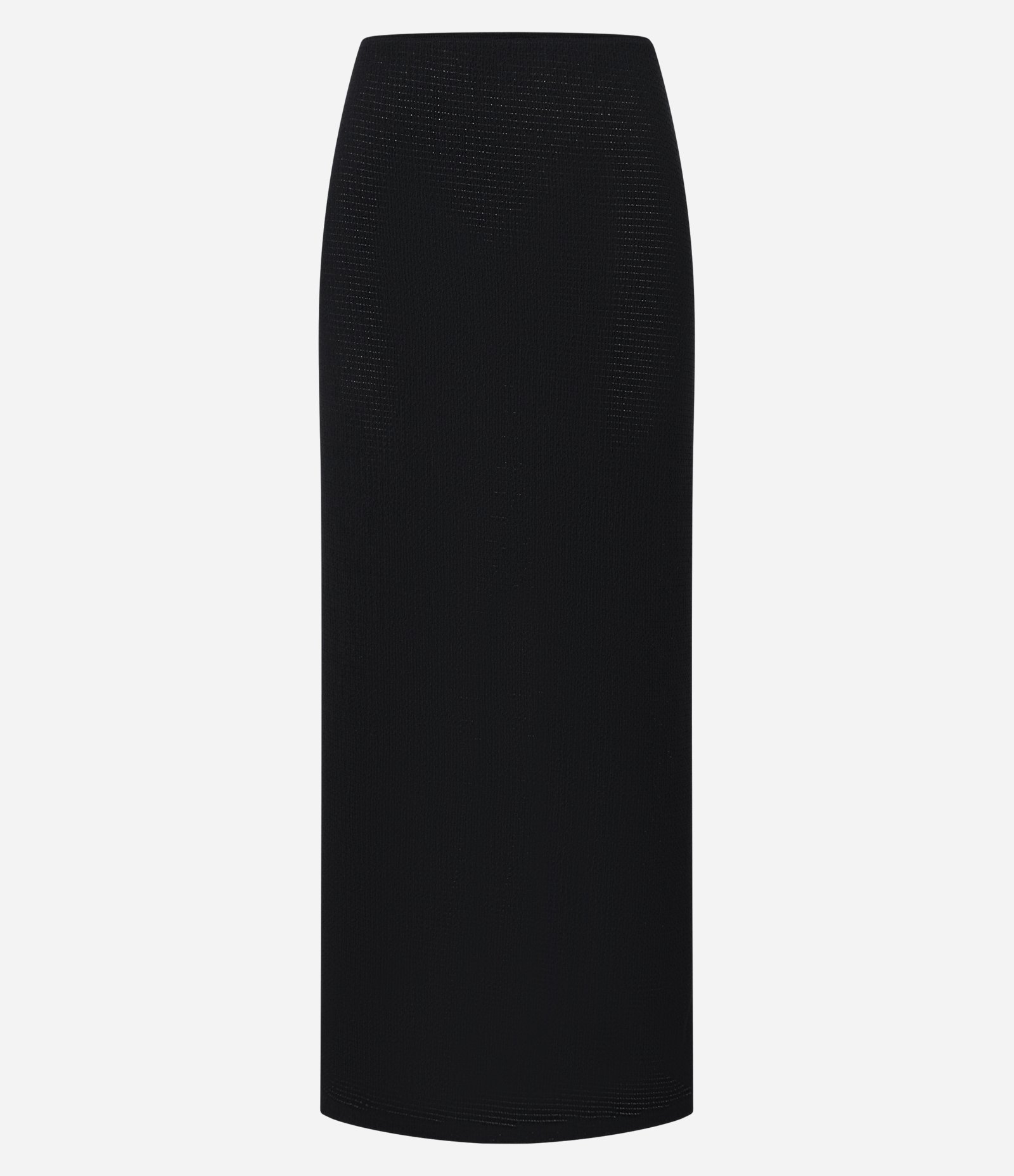 Saia Long Midi Texturizada com Fenda Preto 7