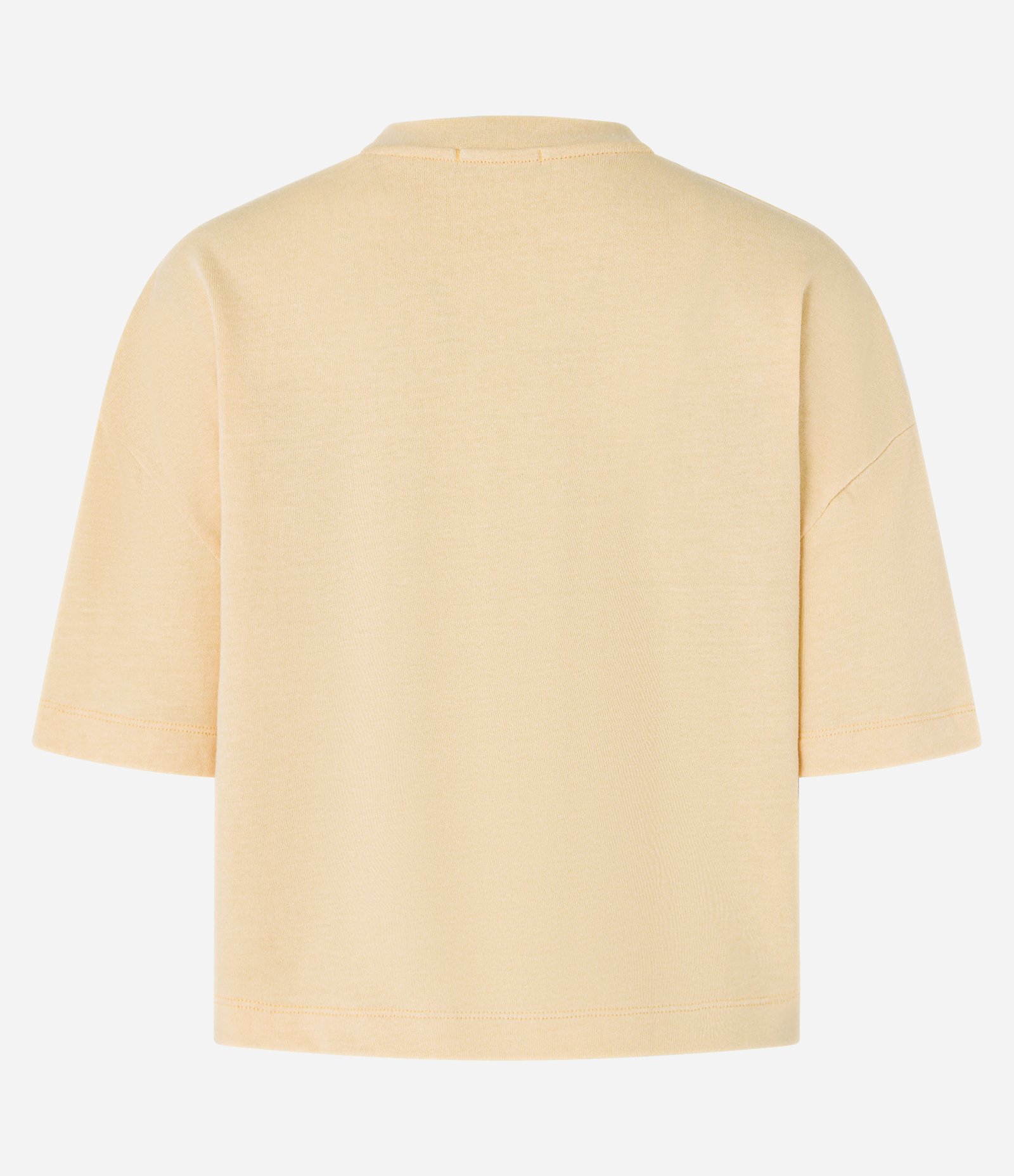 Camiseta Boxy em Algodão com Gola Redonda Amarelo 6