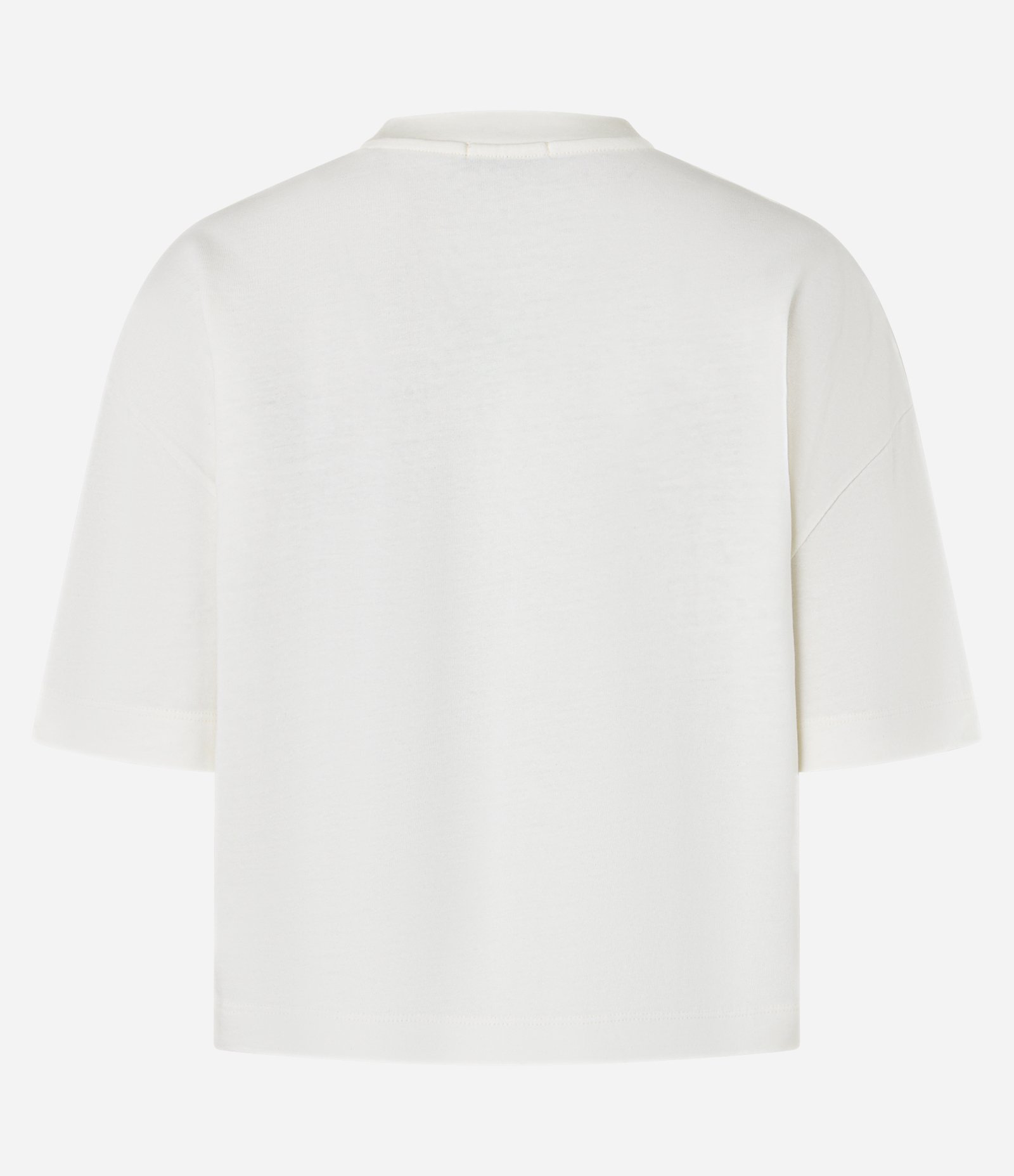 Camiseta Boxy em Algodão com Gola Redonda Off White 6