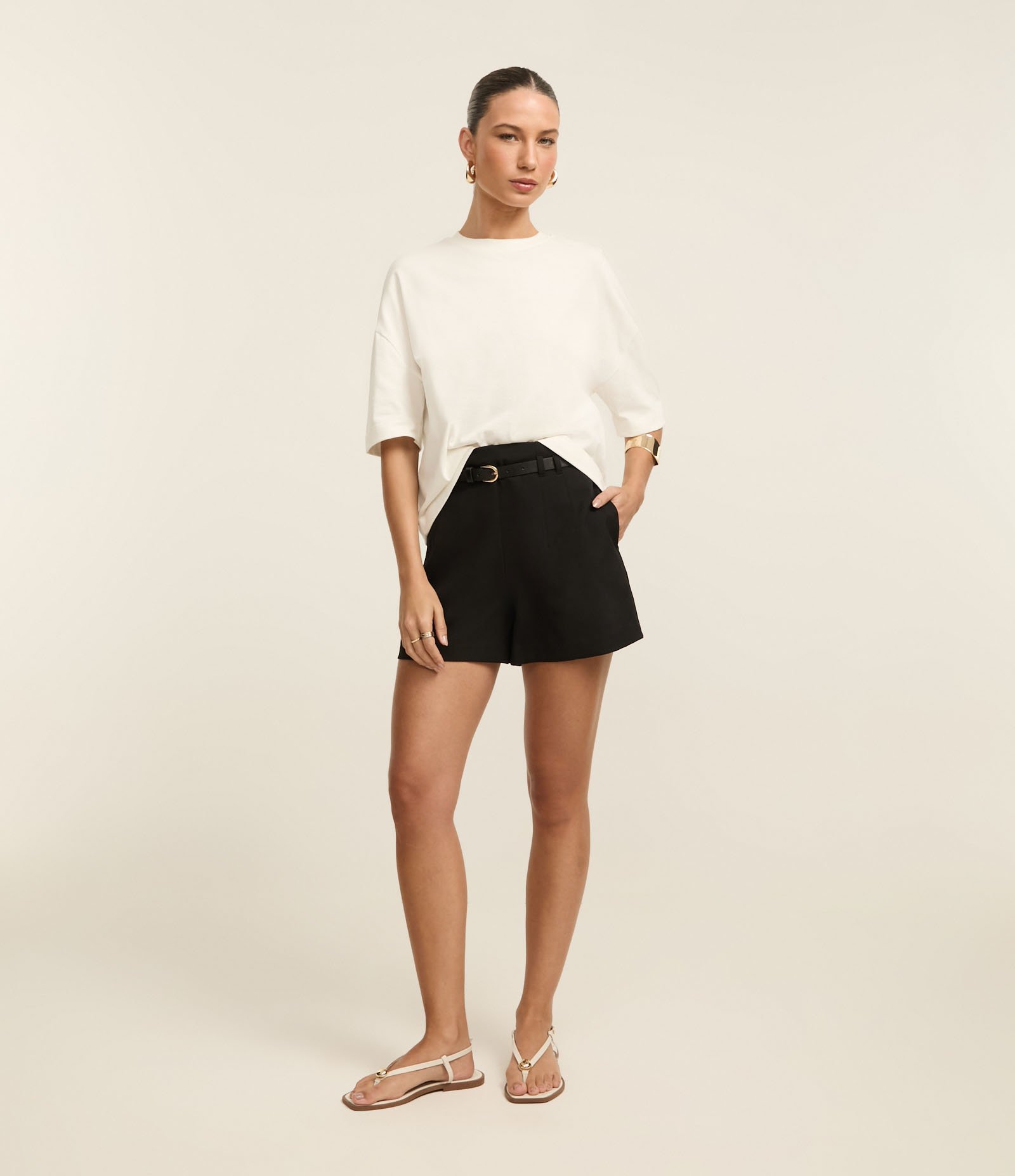 Camiseta Boxy em Algodão com Gola Redonda Off White 2