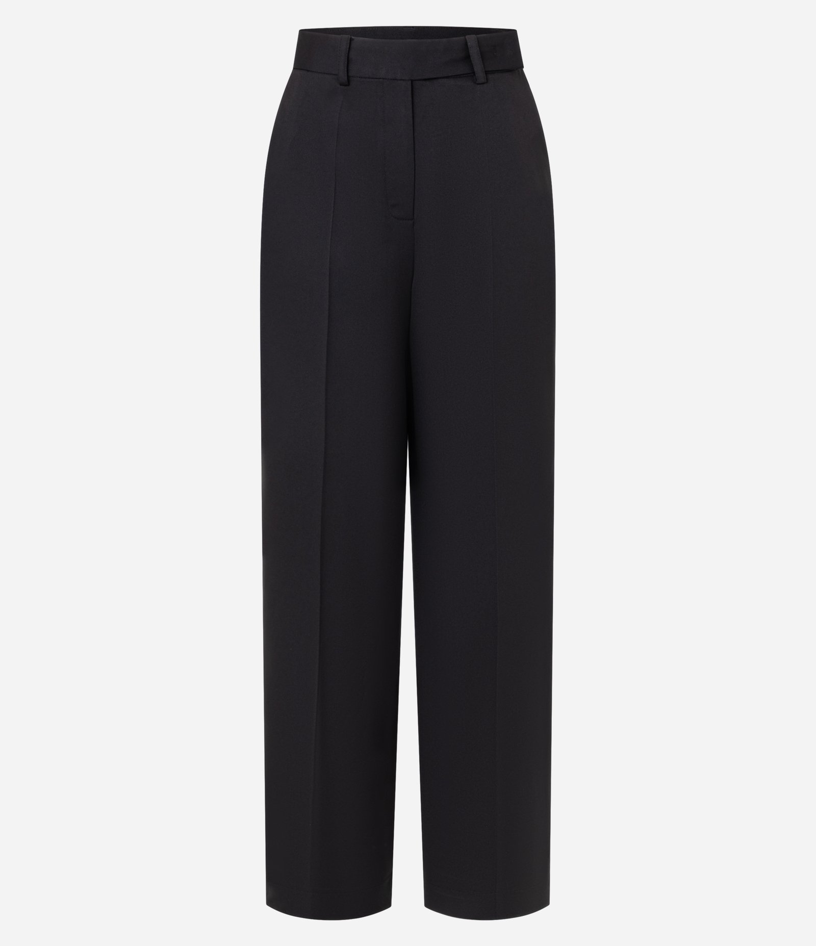 Calça Pantalona Alfaiatada com Passantes e Frisos Preto 1