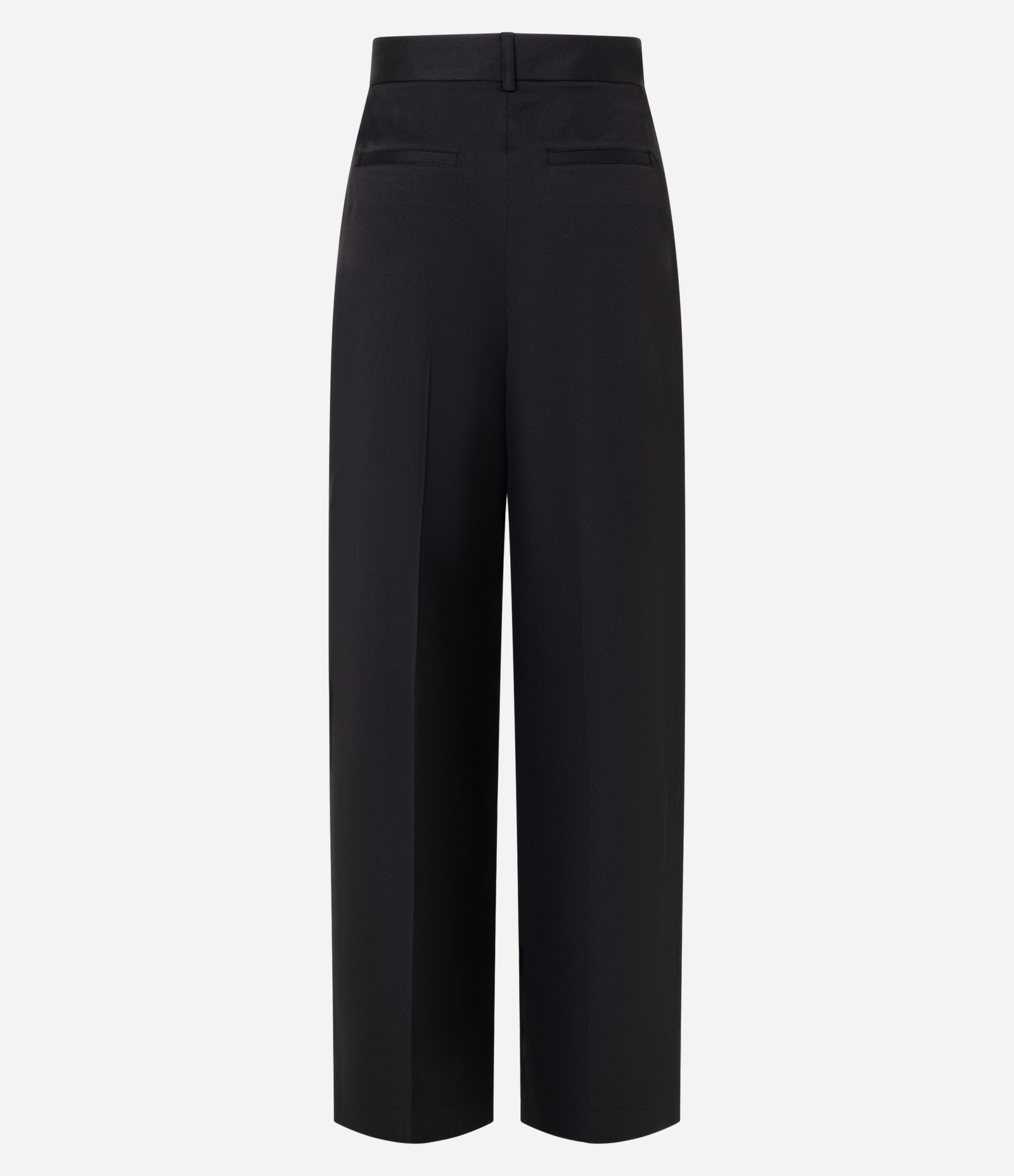 Calça Pantalona Alfaiatada com Passantes e Frisos Preto 2