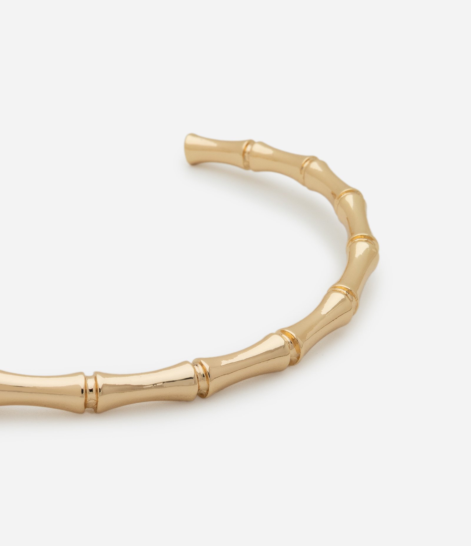 Gargantilha Rígida em Metal com Formato Bambu Dourado 3