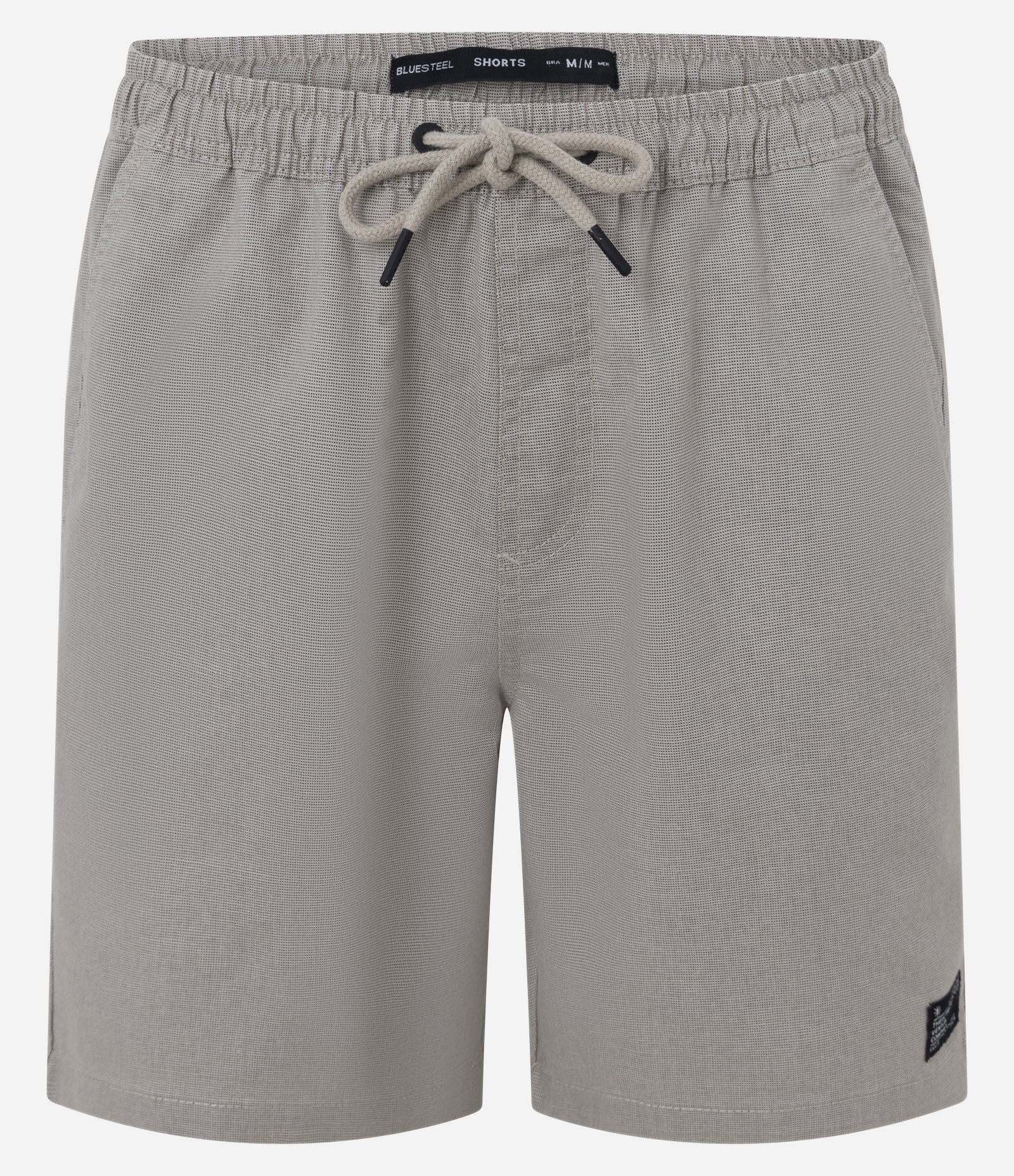 Bermuda Texturizada com Cós Elástico e Cordão para Ajuste Cinza 1