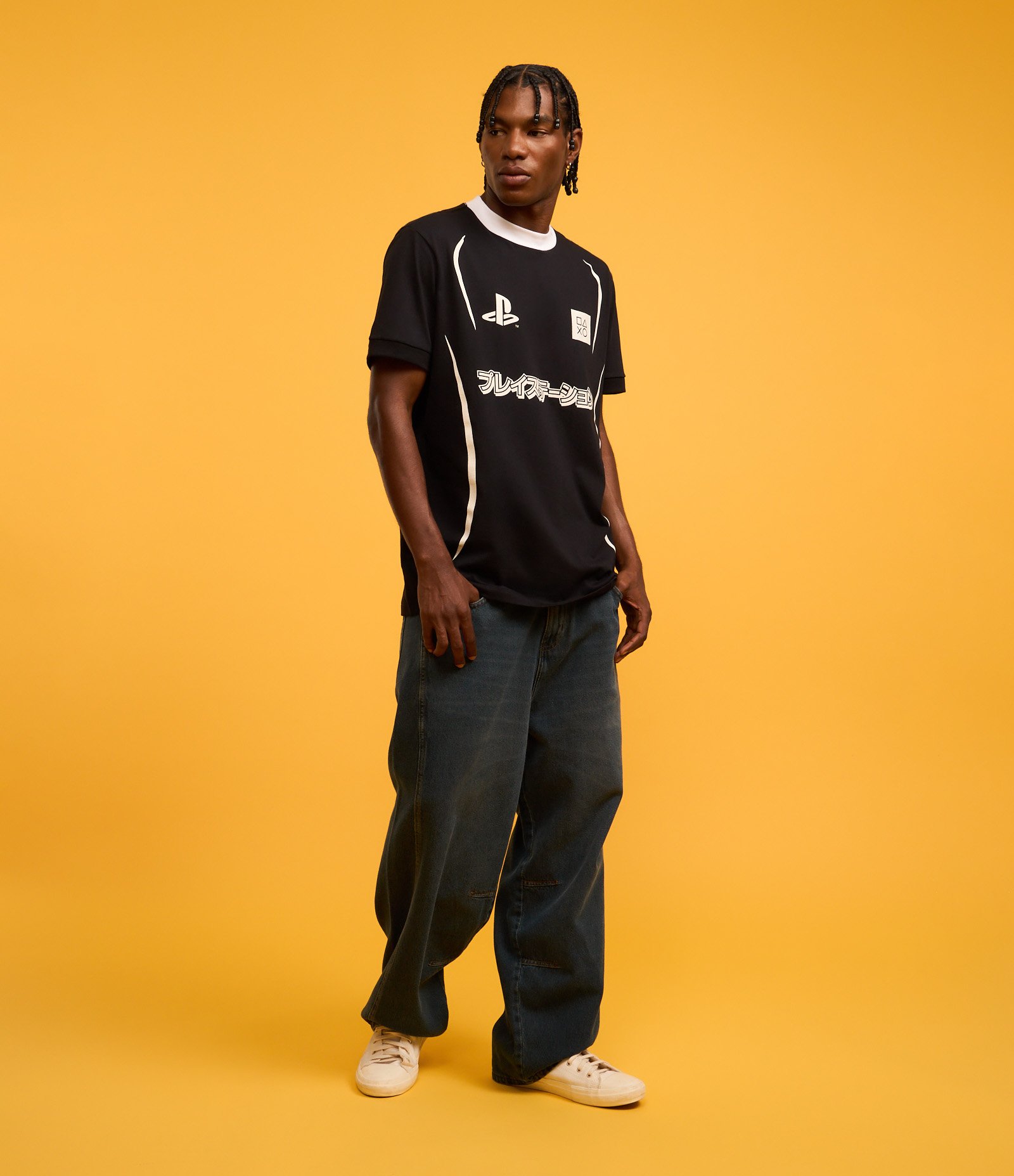 Camiseta Comfort em Algodão com Estampa Play Station Preto 4