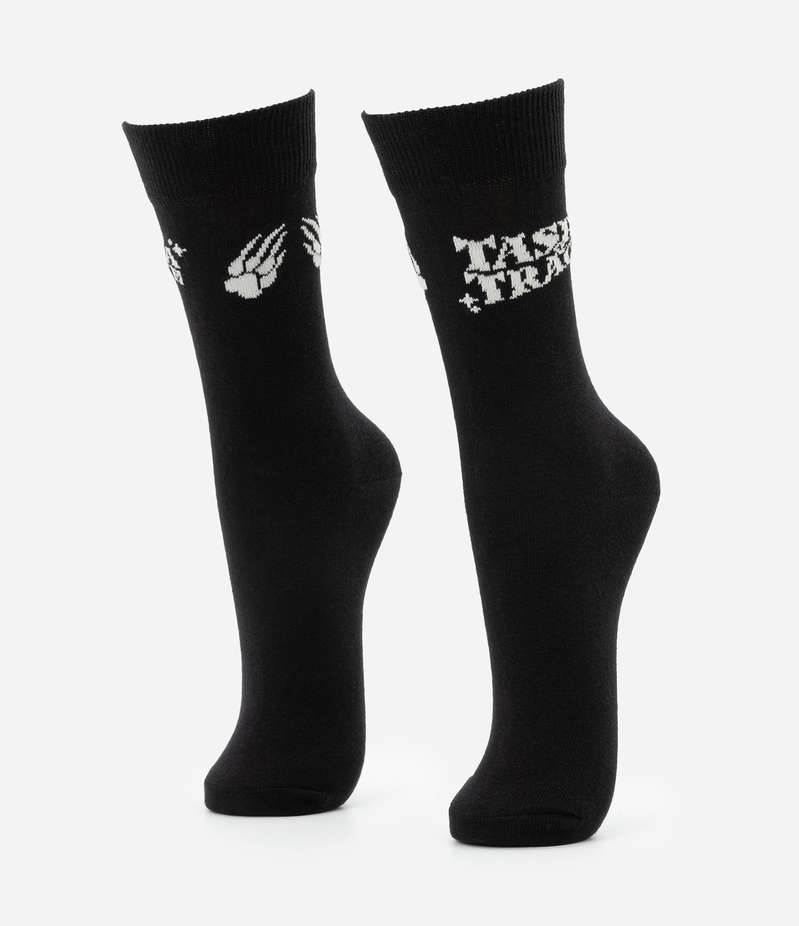 Meia Cano Alto em Algodão com Estampa Tasha e Tracie Preto 1