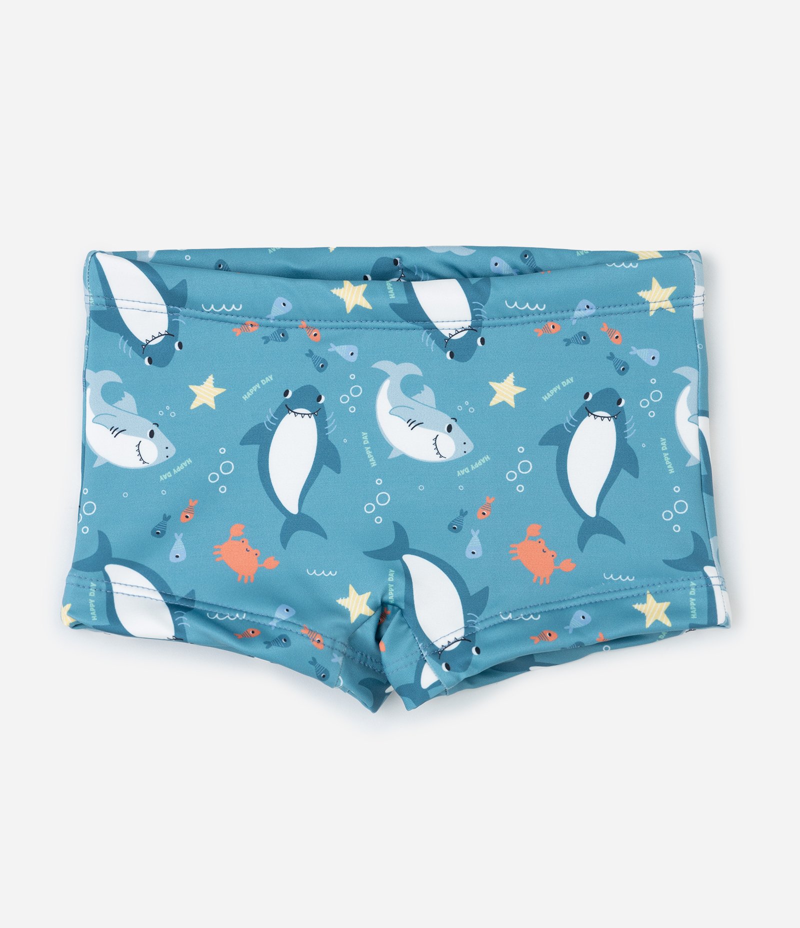 Sunga Boxer Infantil com Estampa Fundo do Mar - Tam 1 a 4 Anos Azul 1