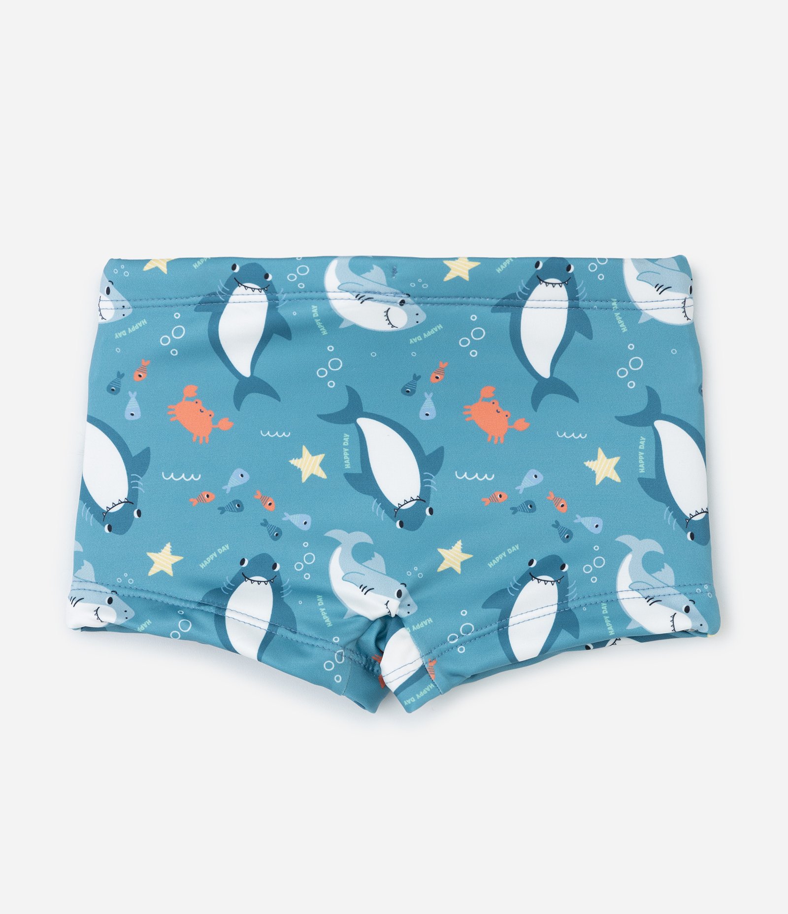 Sunga Boxer Infantil com Estampa Fundo do Mar - Tam 1 a 4 Anos Azul 2