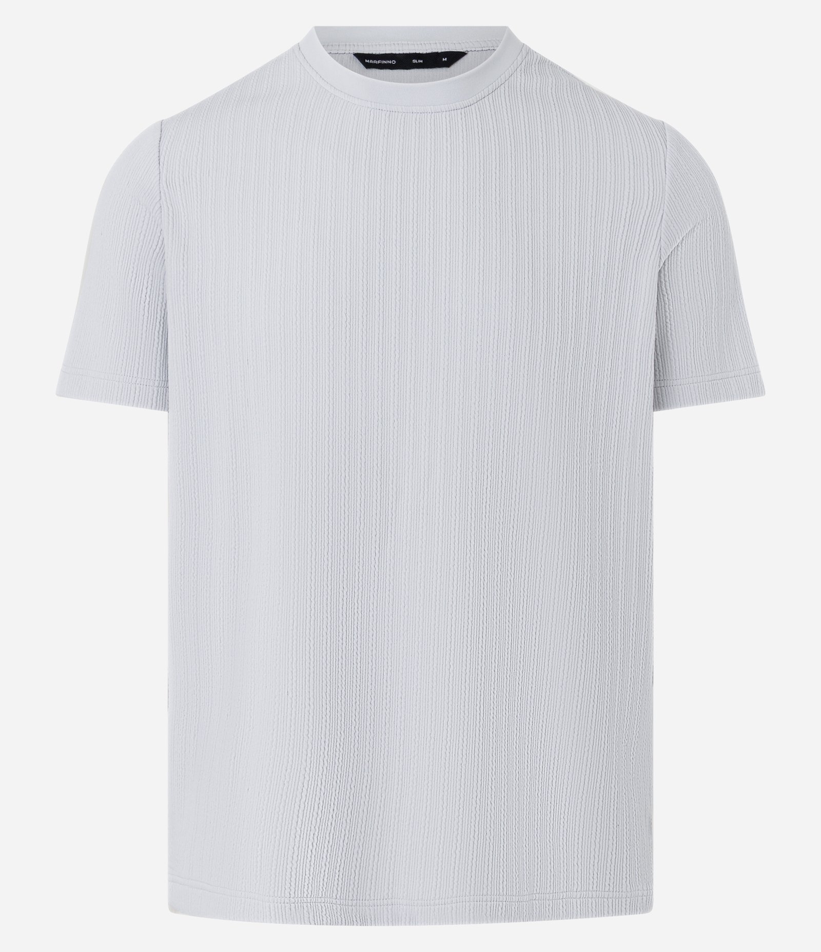 Camiseta Slim com Textura Vertical Cinza 5