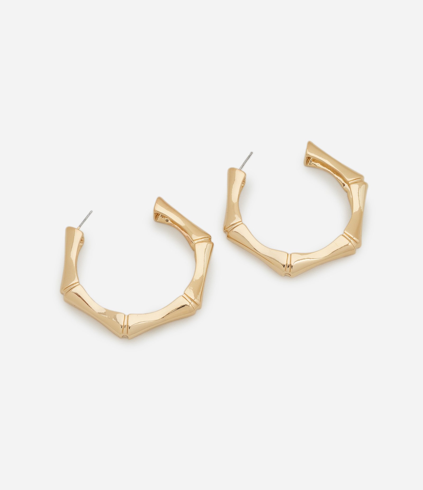 Maxi Argola em Metal com Formato Bambu Dourado 2