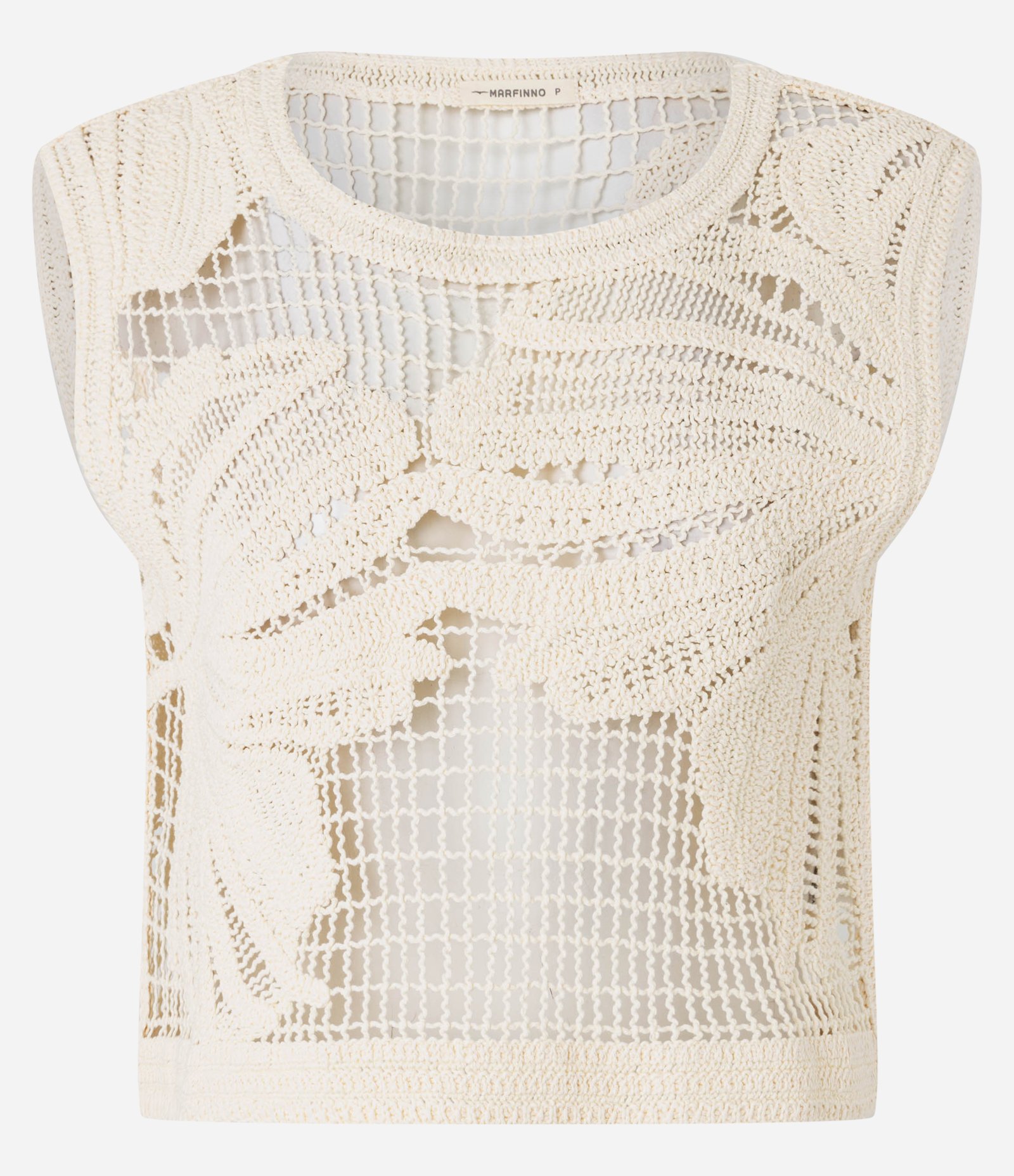 Blusa em Tricô com Ponto Vazado e Bordado Floral Bege 7