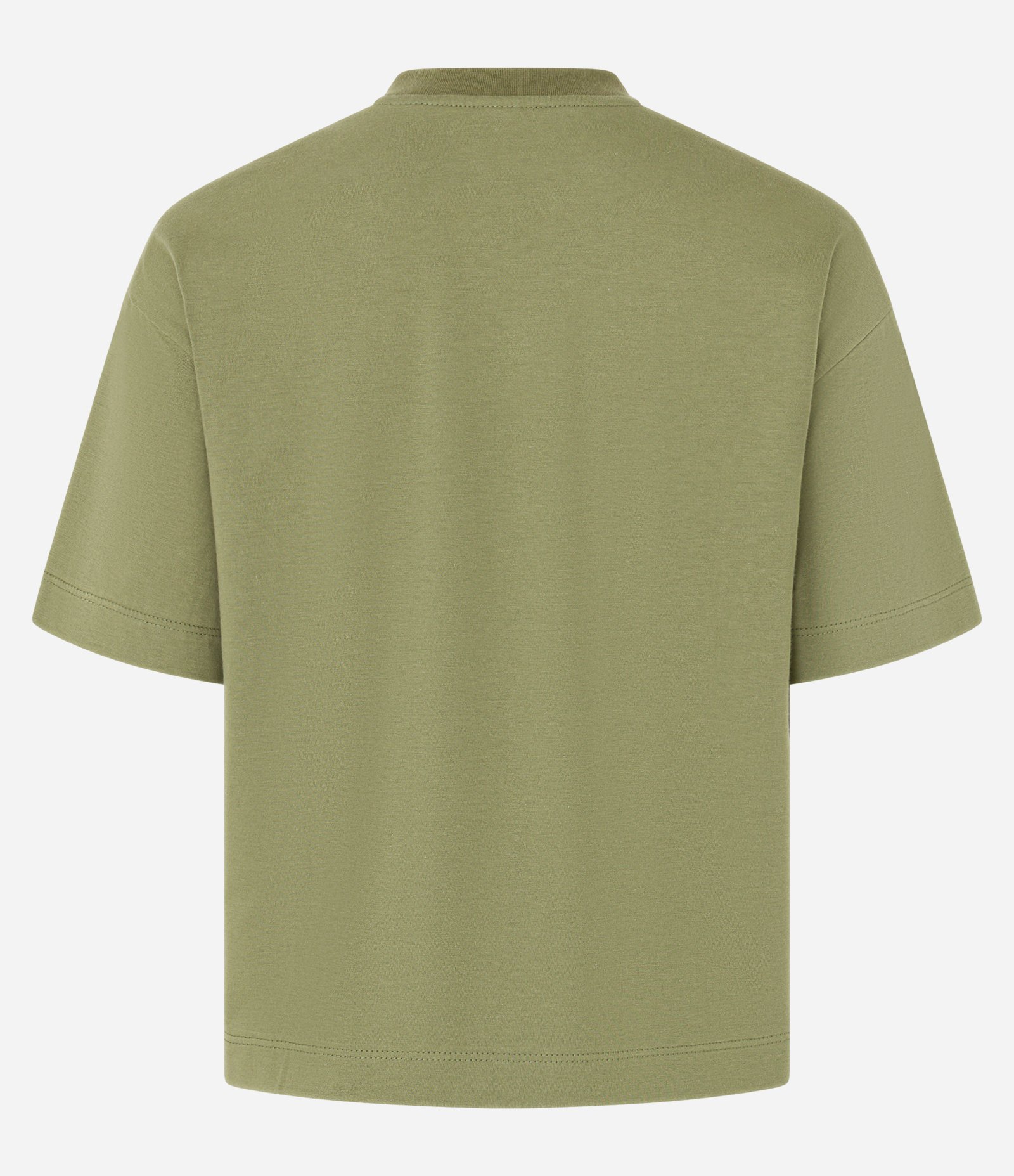 Camiseta Boxy em Algodão com Bordado Paisley no Ombro Verde 7