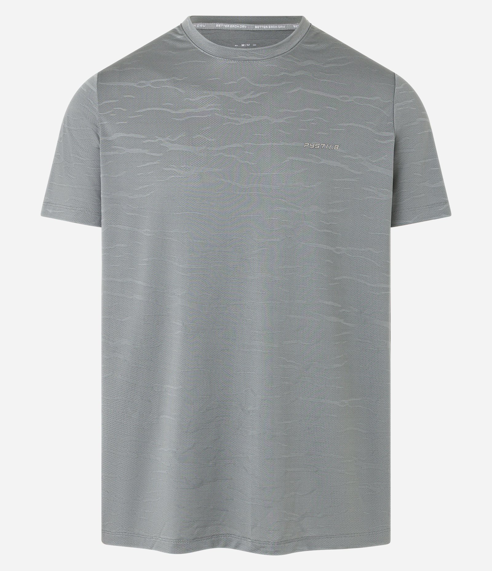 Camiseta Esportiva Regular em Jaqquard com Tecnologia Dry e Estampa Localizada Cinza 6