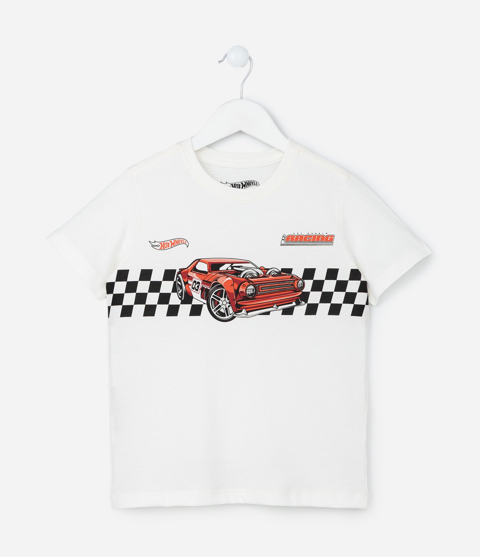 Camiseta Infantil com Estampa Hot Wheels - Tam 4 a 12 Anos Branco 2
