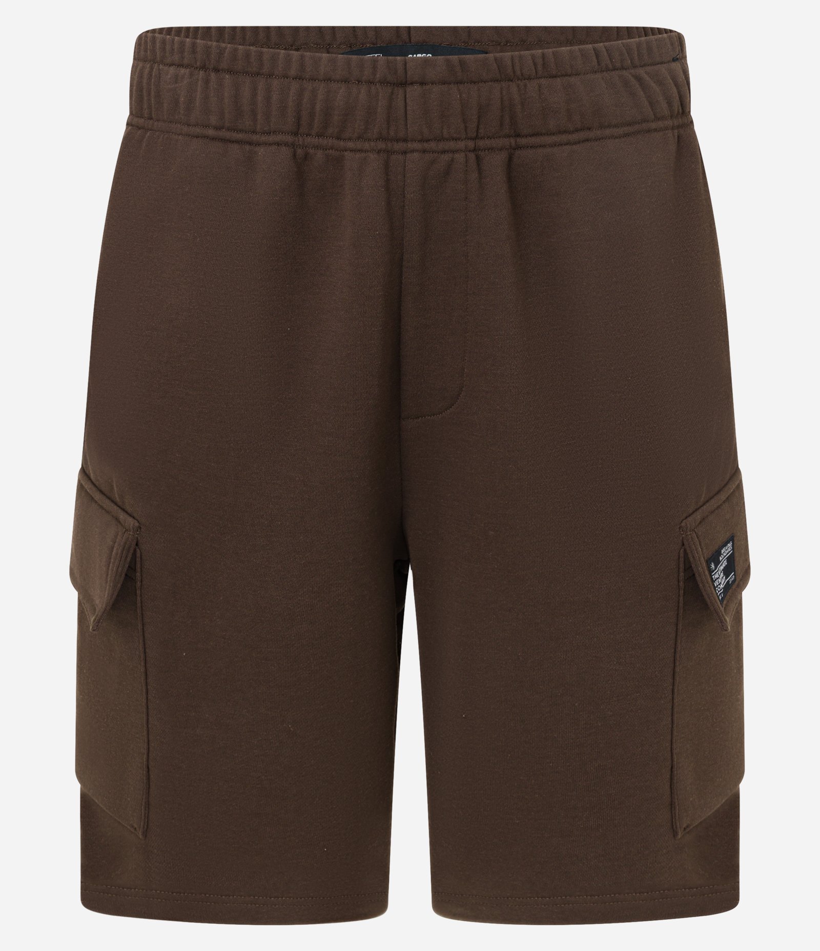 Bermuda Cargo em Moletom French Terry com Estampa Localizada Marrom 1