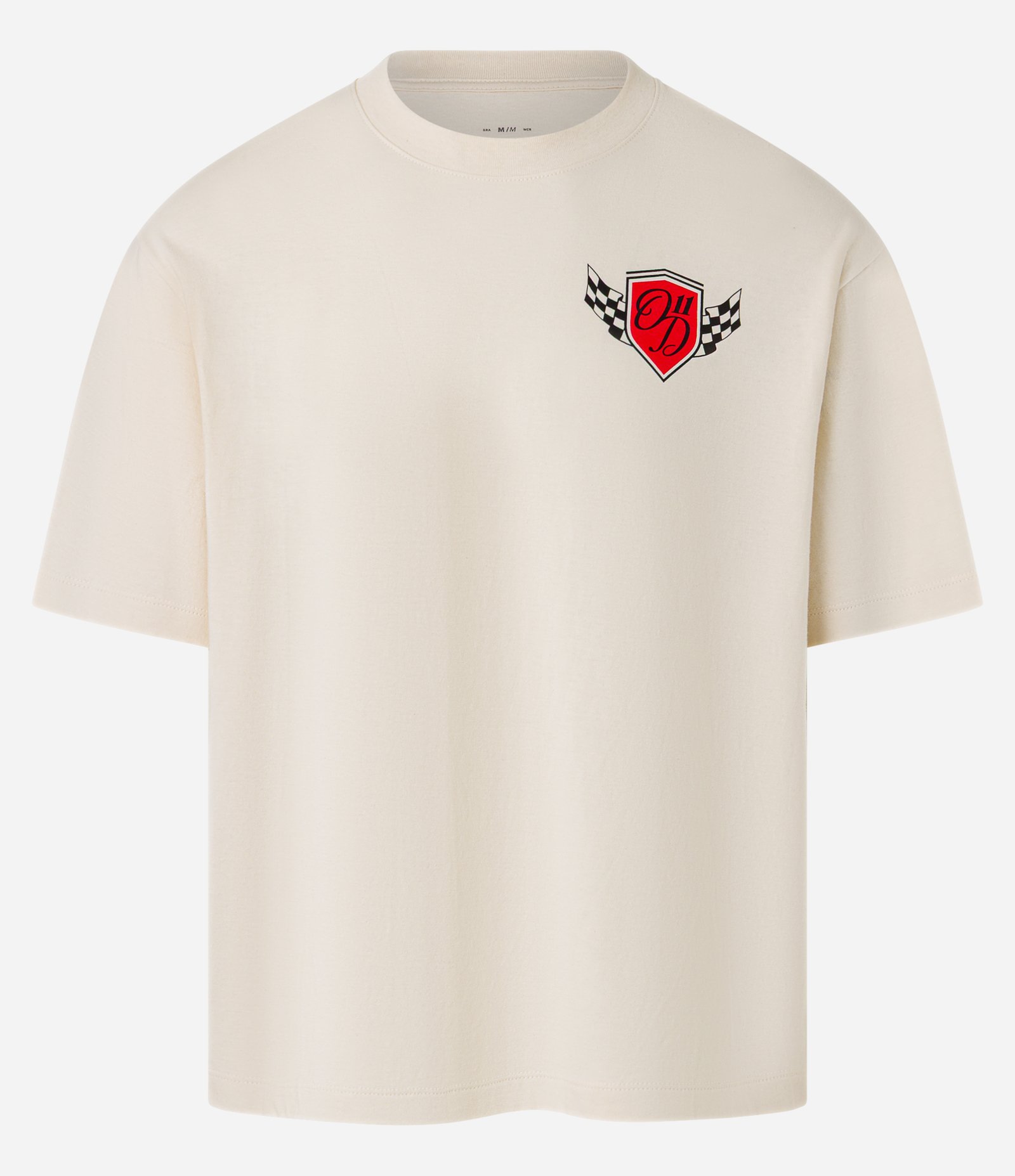 Camiseta Boxy em Algodão com Estampa de Automobilismo Bege 5