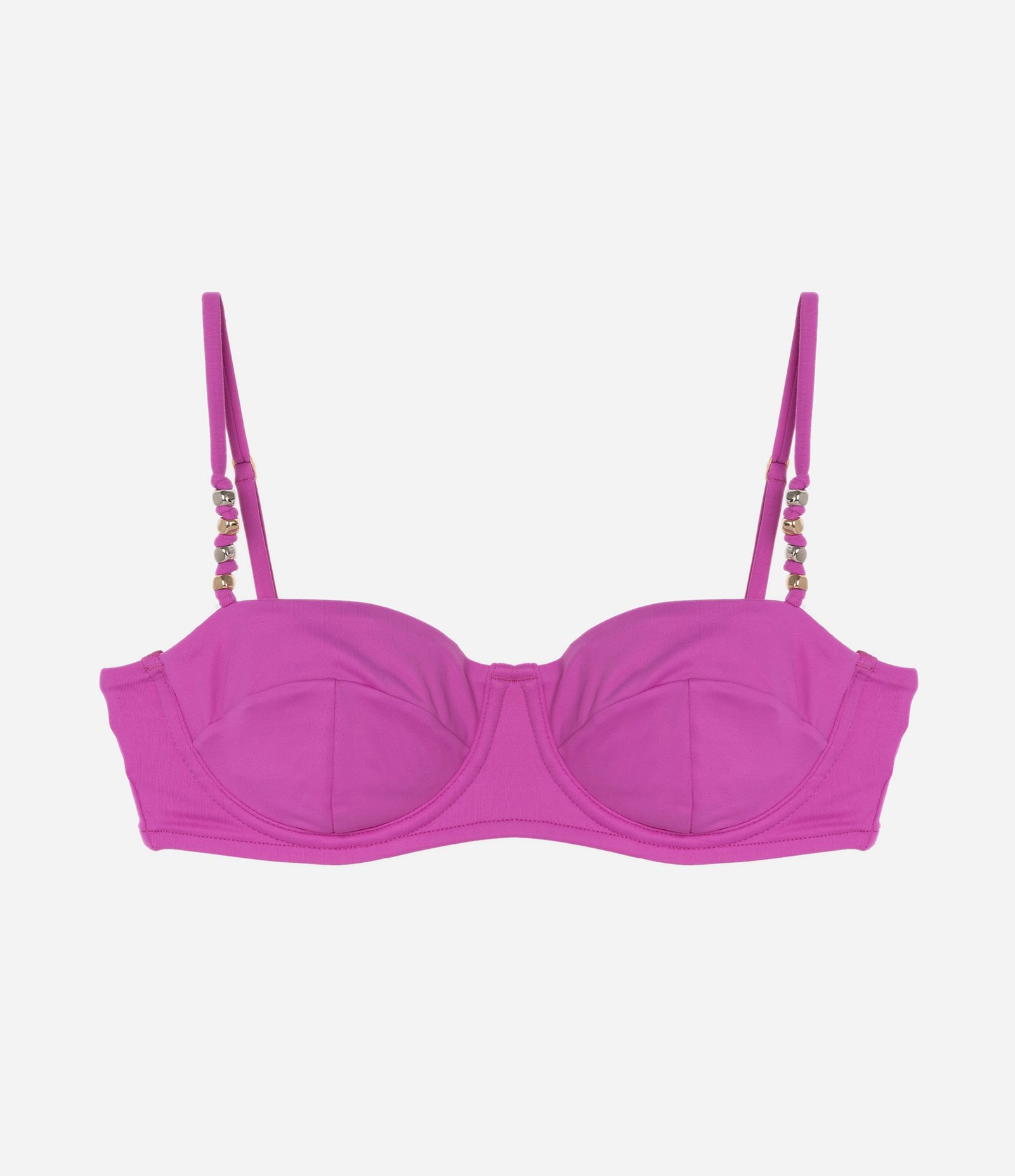 Biquíni Top Meia Taça em Microfibra com Aviamentos nas Alças Rosa 5