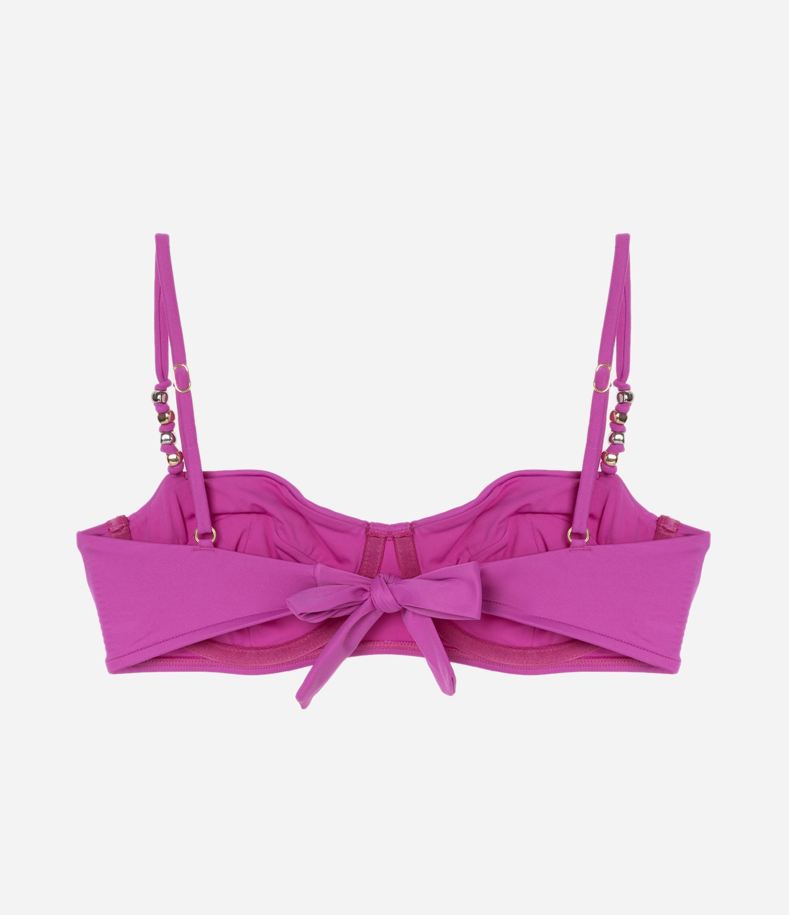 Biquíni Top Meia Taça em Microfibra com Aviamentos nas Alças Rosa 6