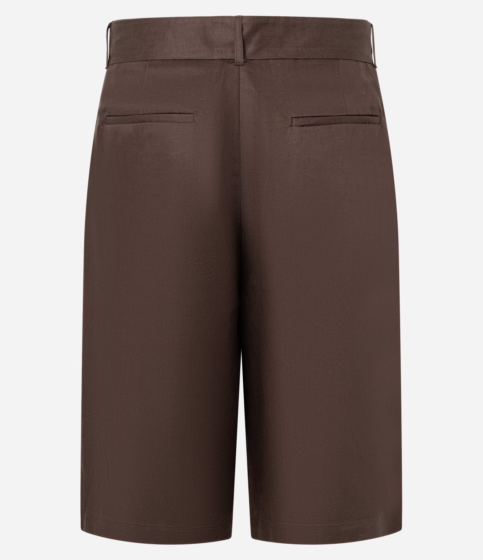 Bermuda Baggy em Linho Encerado com Amarração Alfaiatada Marrom 8