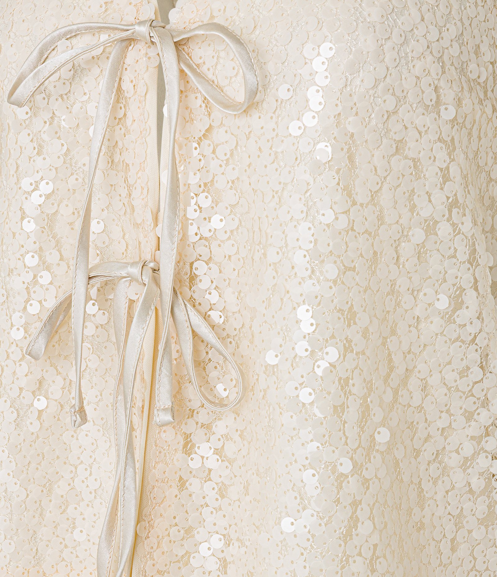 Blusa Frente Única em Paetê com Decote em V e Amarração Prata 7