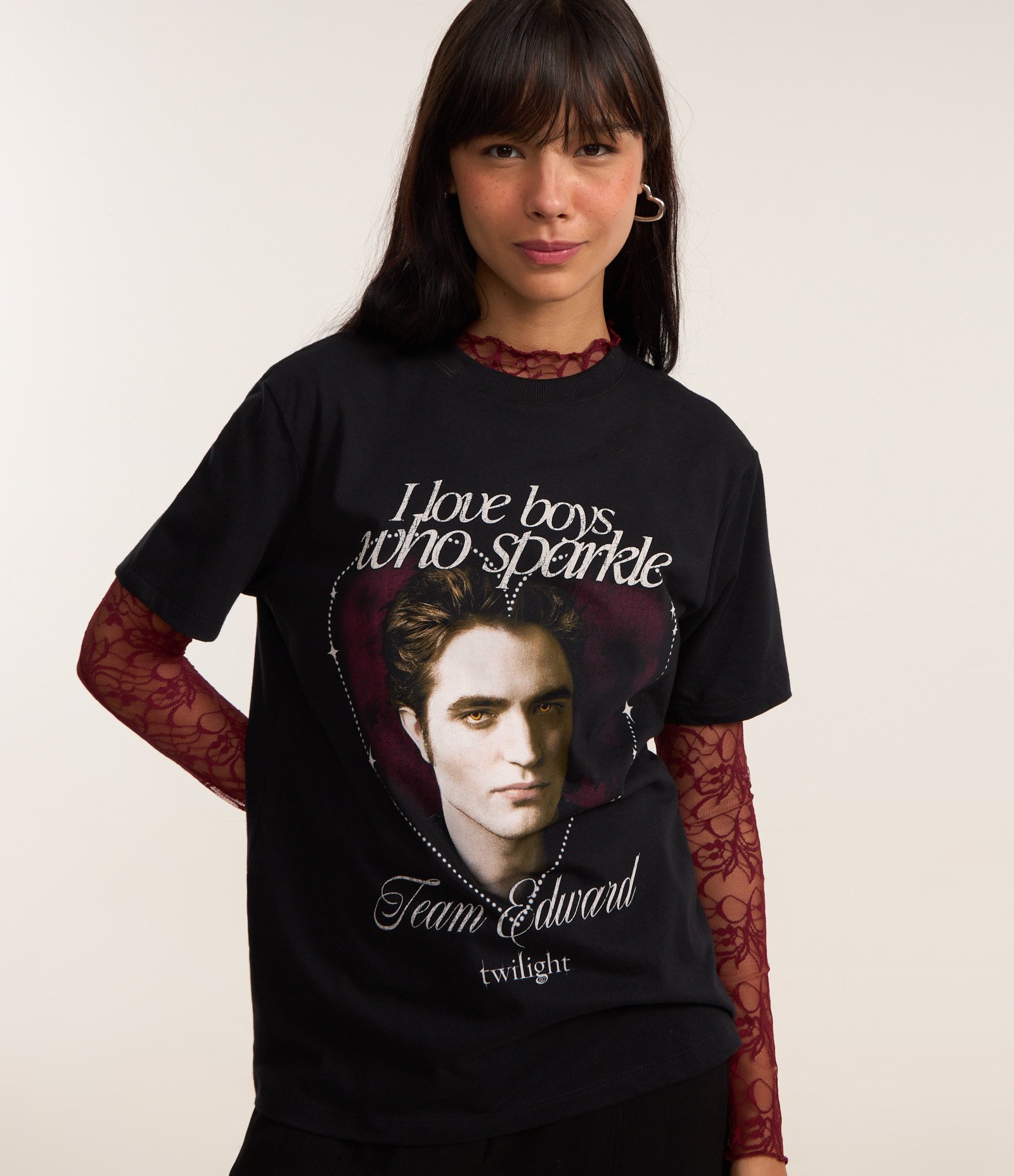 Camiseta T-shirt com Estampa do Edward de Crepúsculo Preto 1