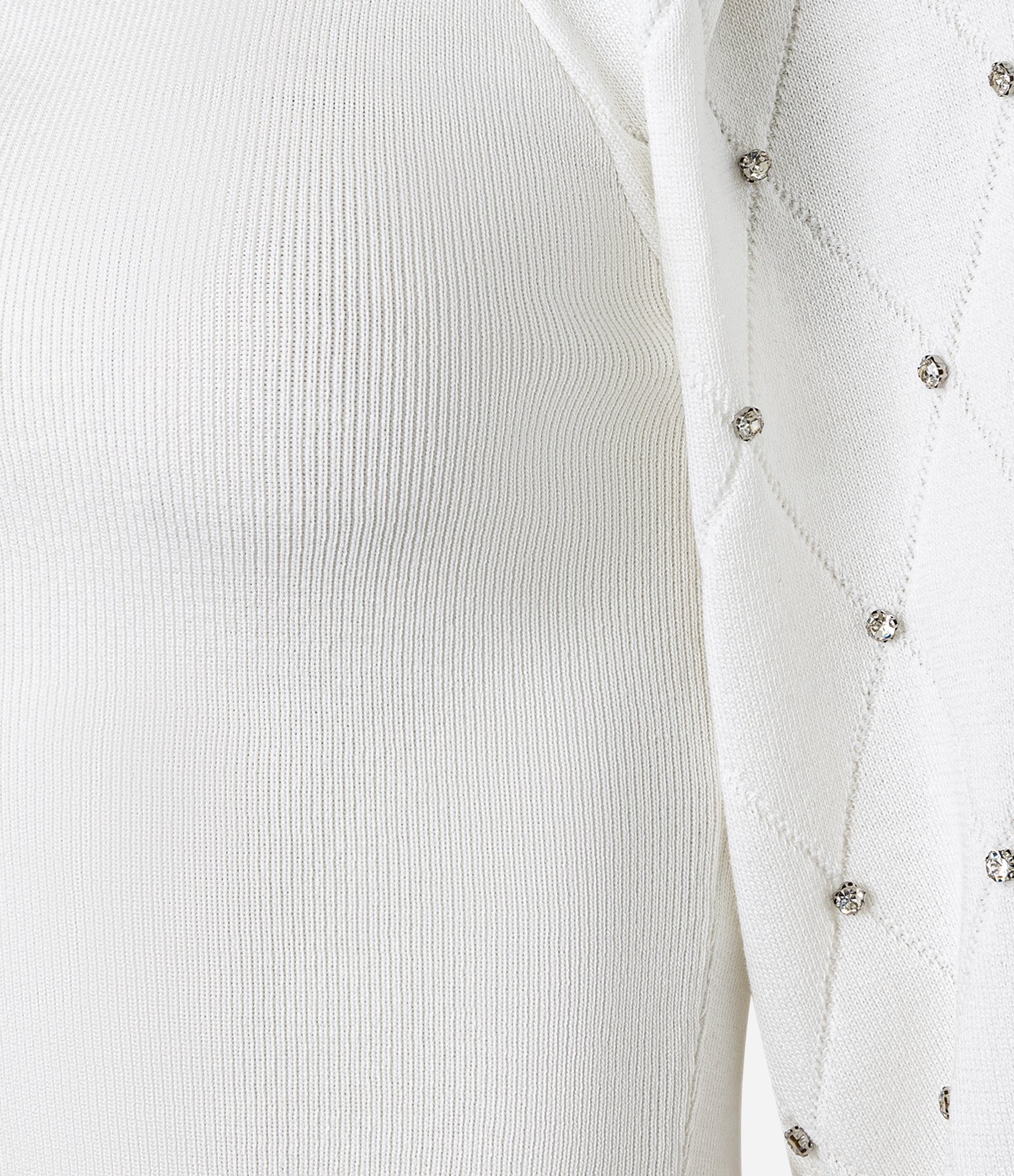 Blusa em Tricô com Brilho e Textura na Manga Bufamte Off White 6