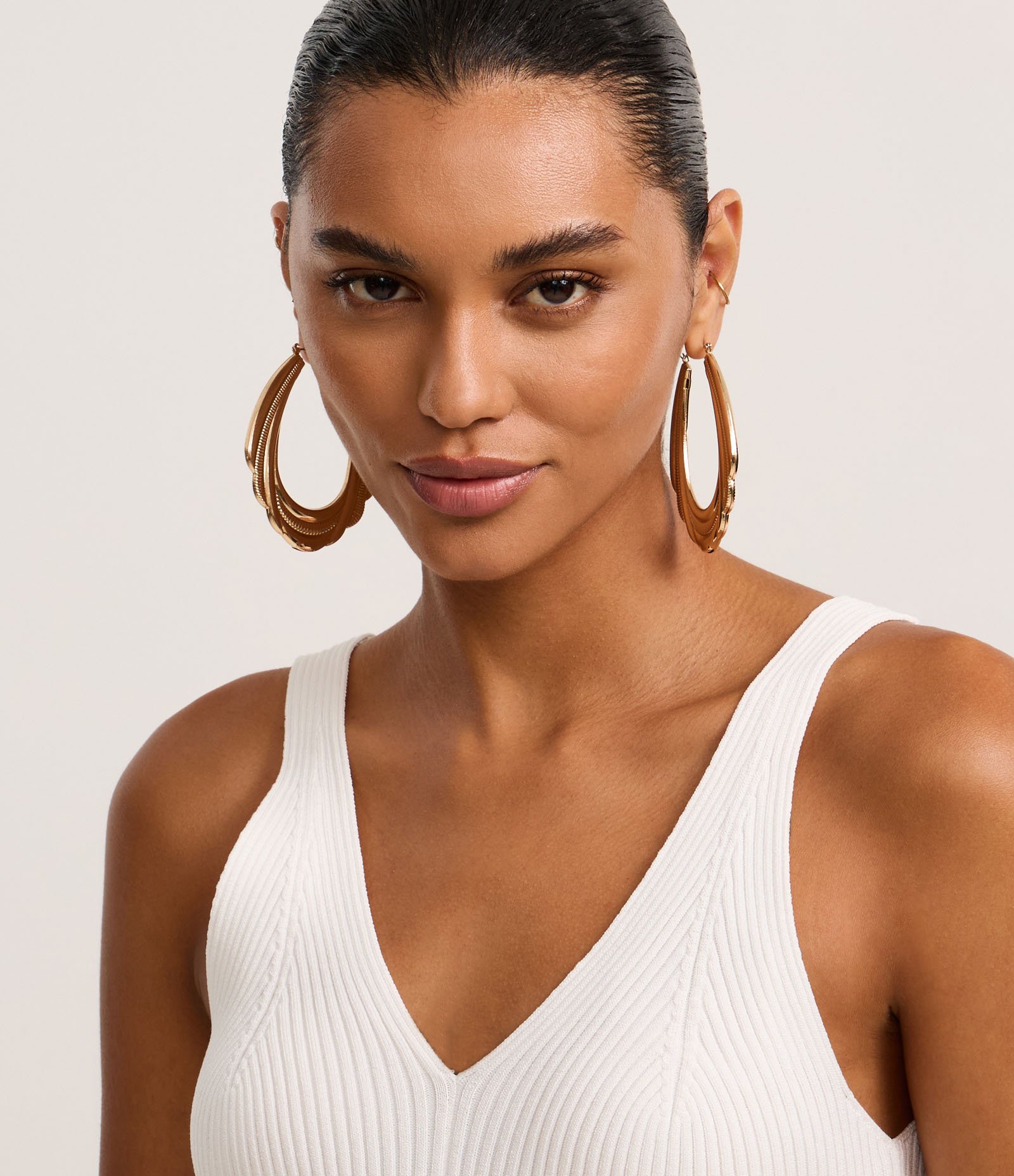 Blusa Peplum em Tricô com Decote V e Alça Larga Off White 4