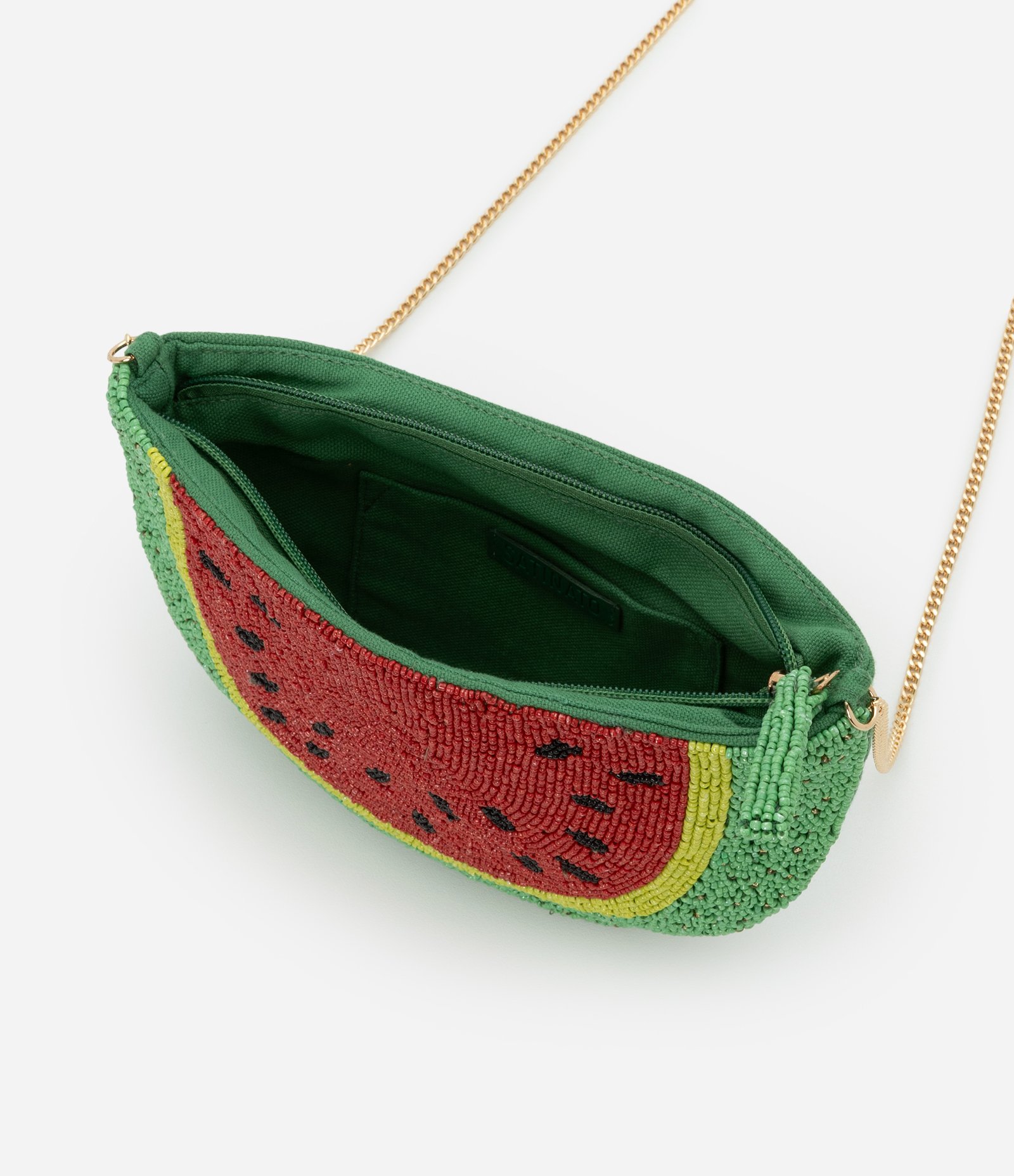 Bolsa Hobo em Miçanga com Forma de Melancia e Alça Transversal Verde 5