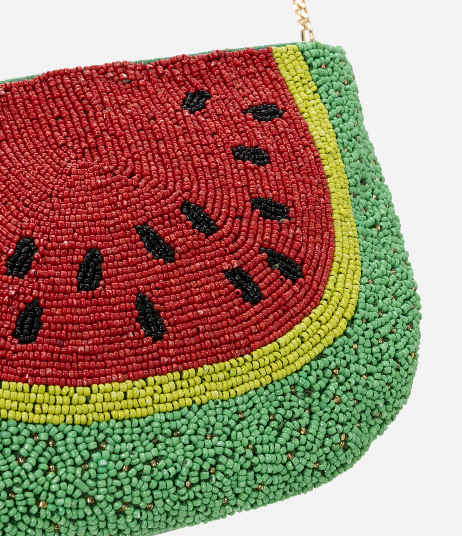 Bolsa Hobo em Miçanga com Forma de Melancia e Alça Transversal Verde 6