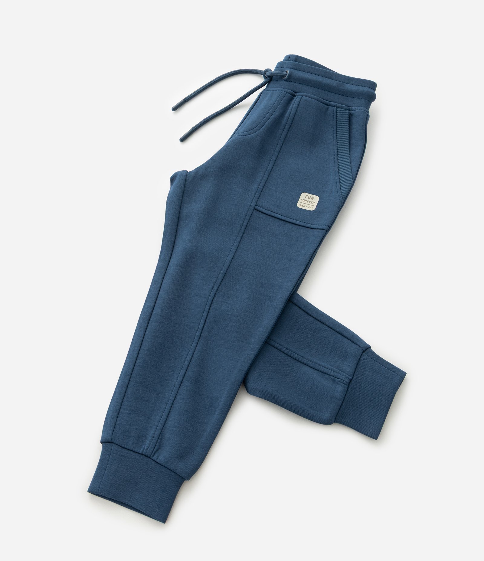 Calça Infantil em Modal com Recortes e Bolsos - Tam 1 a 6 Anos Azul Escuro 6