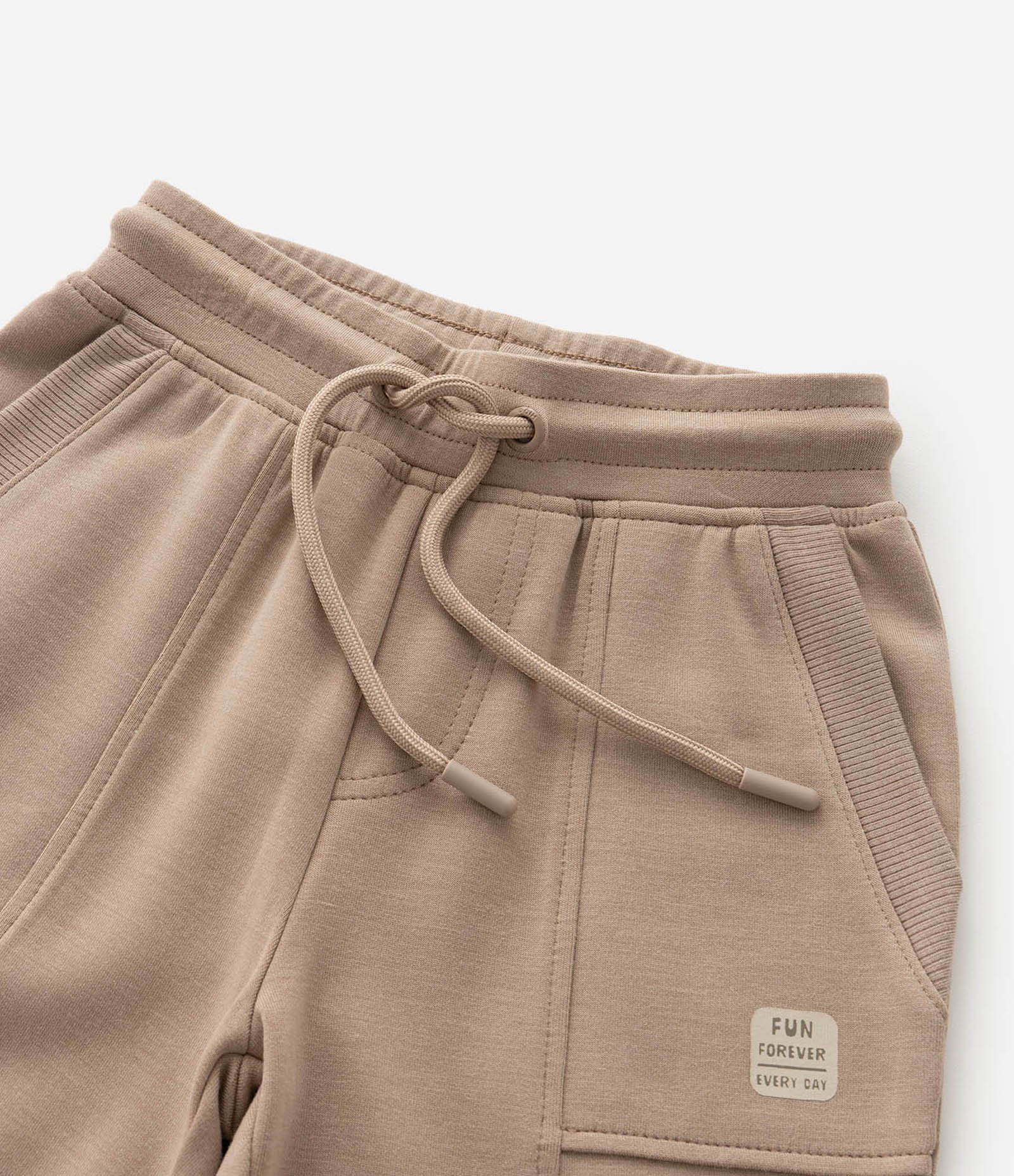 Calça Infantil em Modal com Recortes e Bolsos - Tam 1 a 6 Anos Bege 8