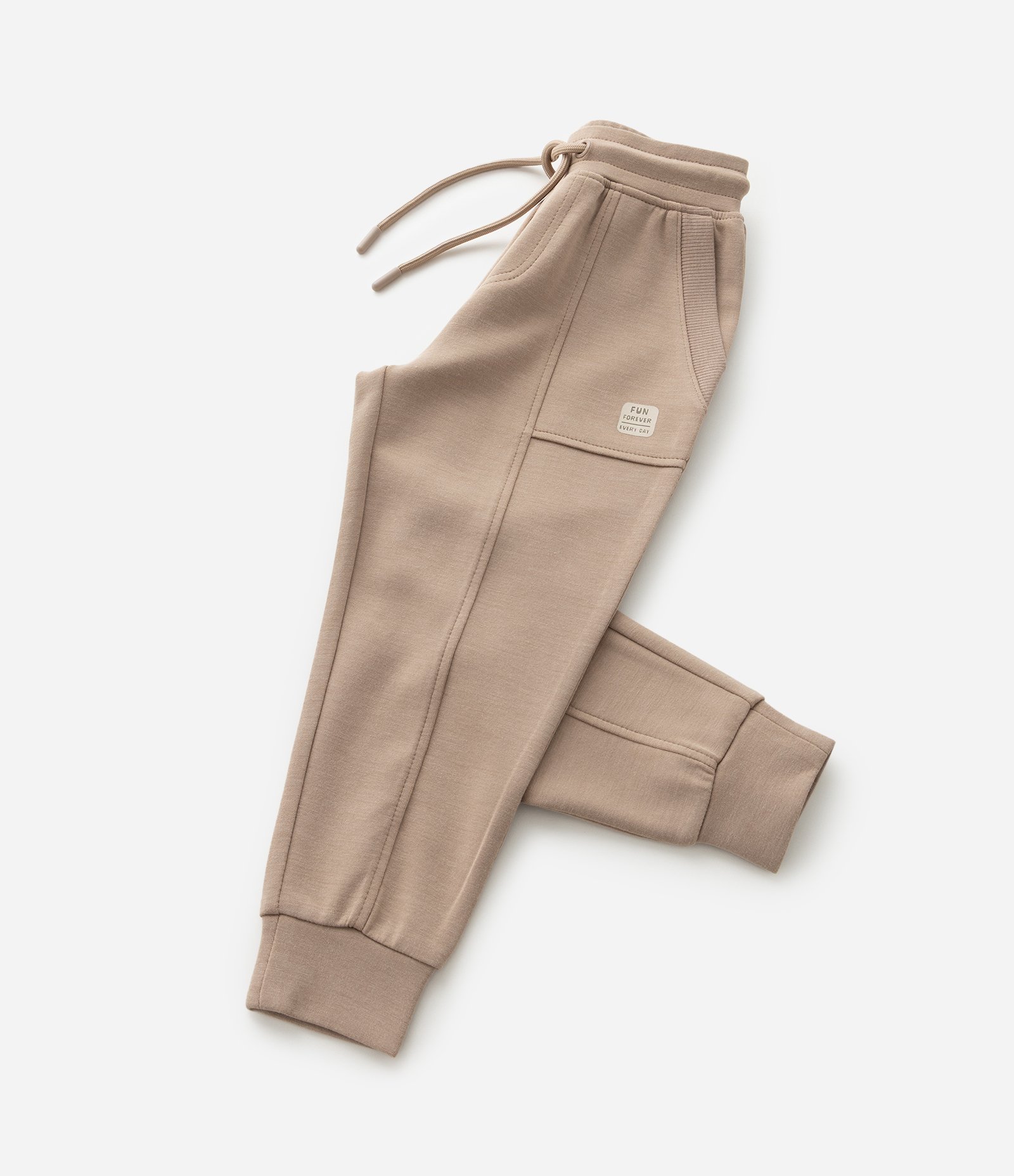 Calça Infantil em Modal com Recortes e Bolsos - Tam 1 a 6 Anos Bege 7