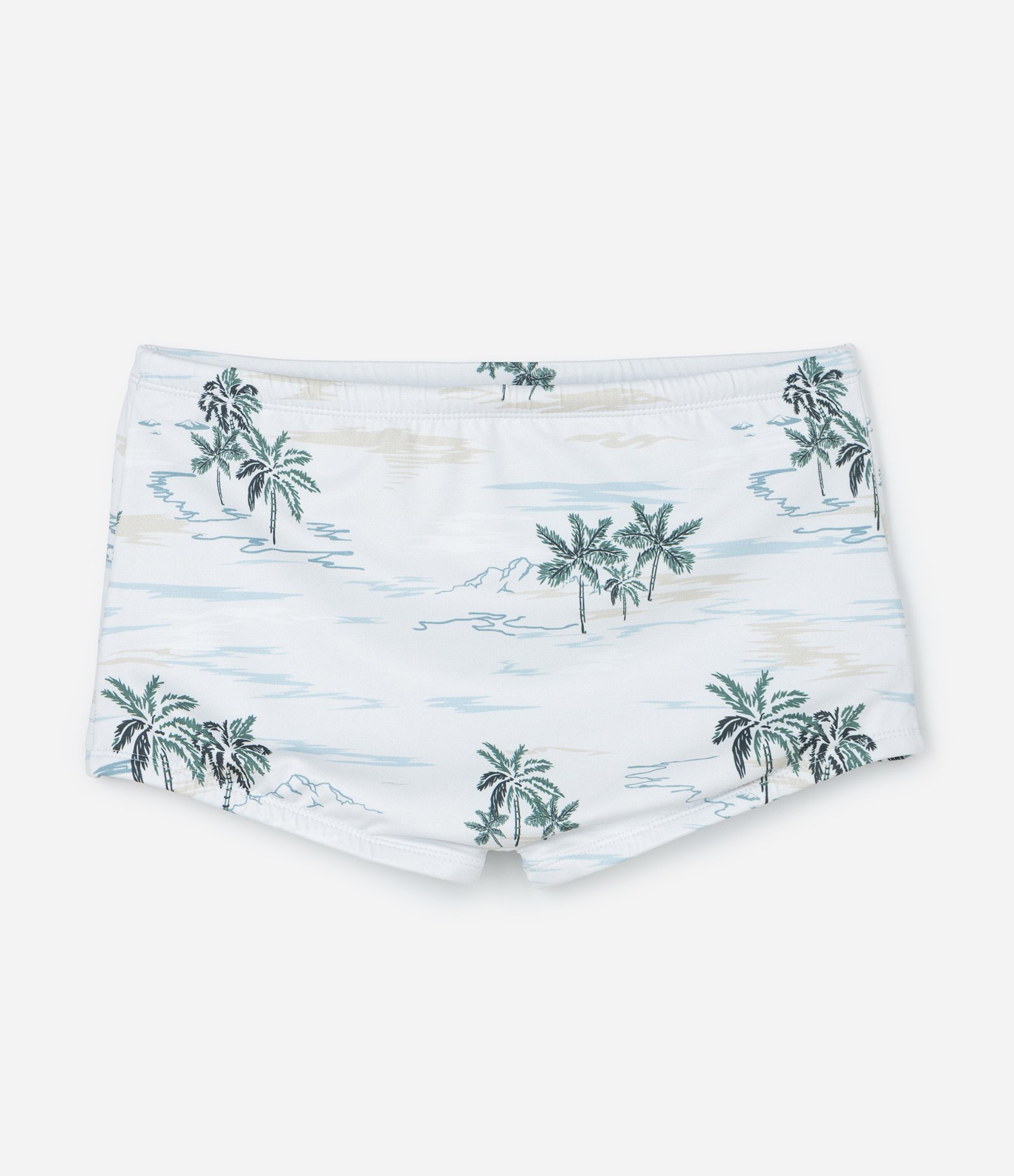 Sunga Boxer em Microfibra com Estampa Tropical Bege 3