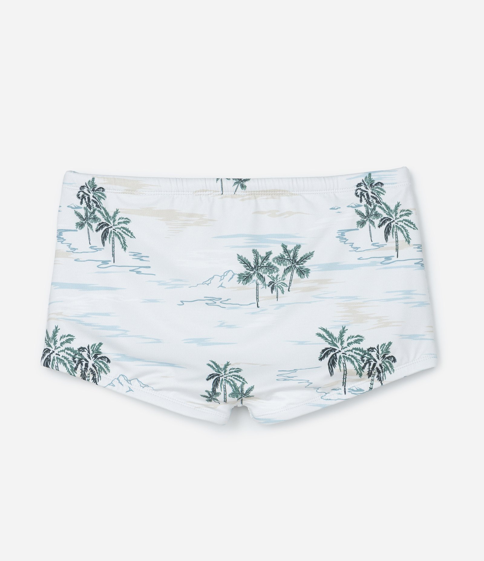 Sunga Boxer em Microfibra com Estampa Tropical Bege 4