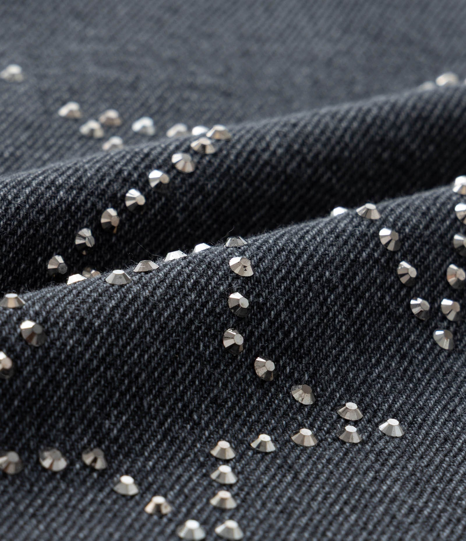 Calça Wide Leg Infantil Jeans com Brilhos - Tam 5 a 14 Anos Preto 3